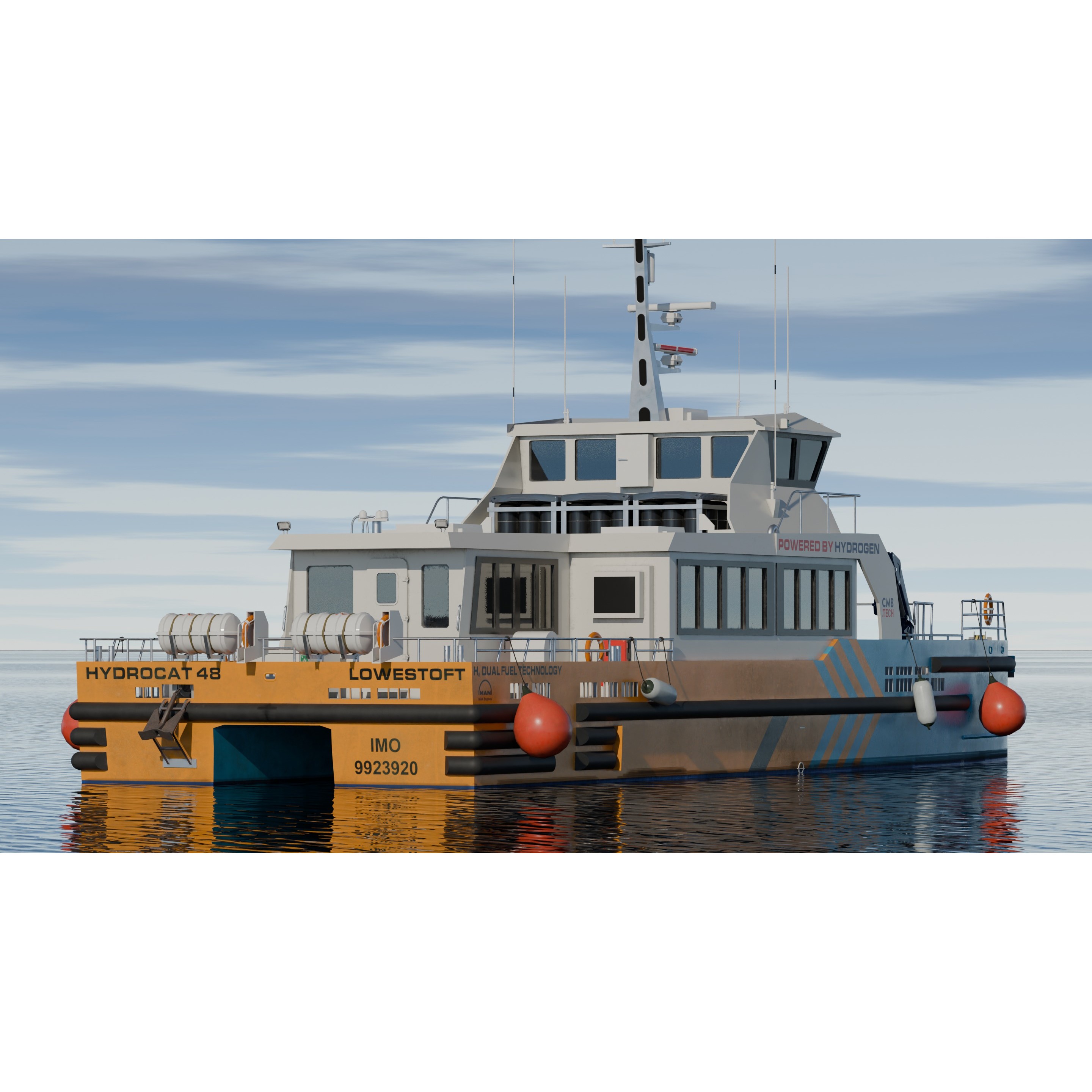 Windcat Workboats - Low-Poly Game-Ready 3D Model - View 4