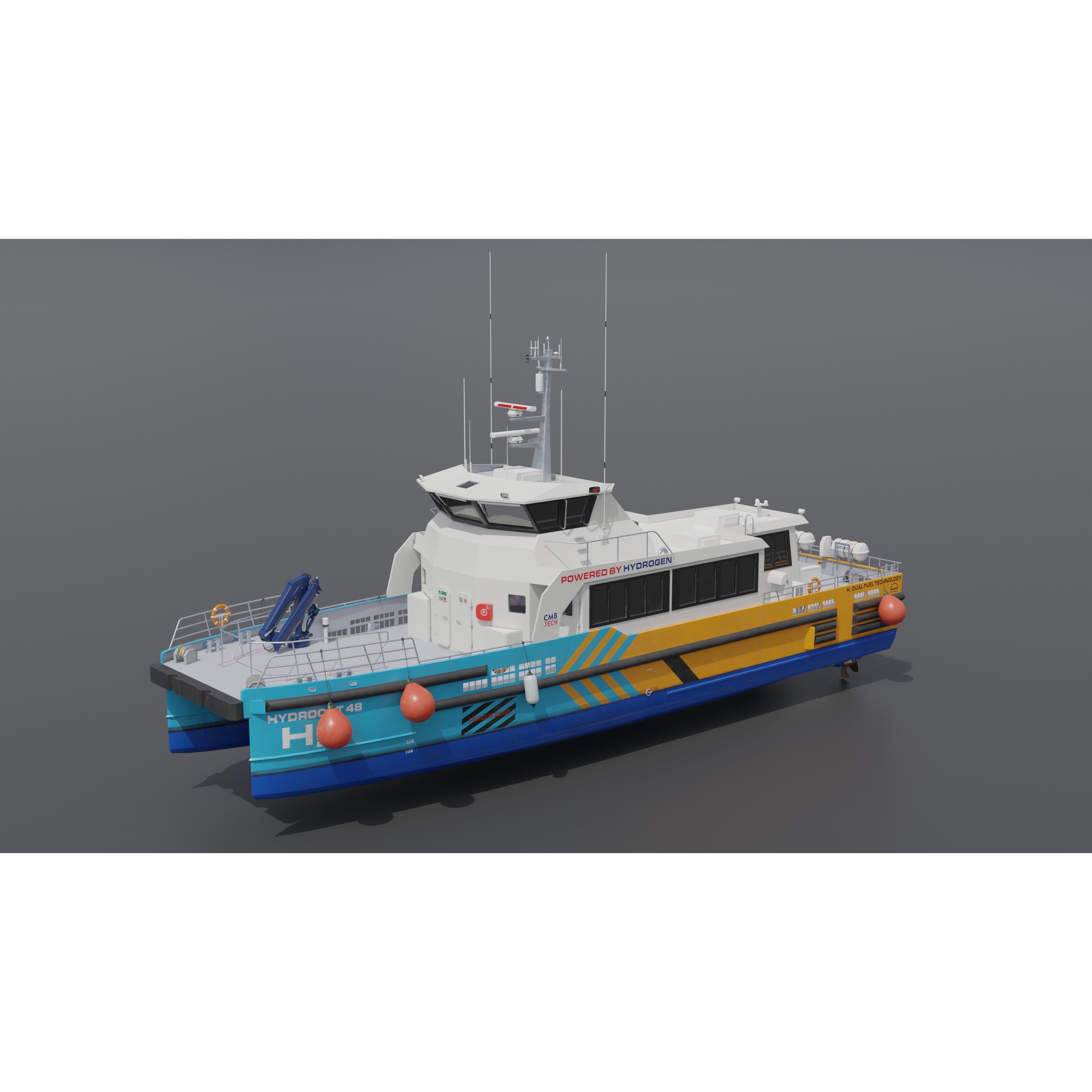Windcat Workboats - Low-Poly Game-Ready 3D Model - View 6