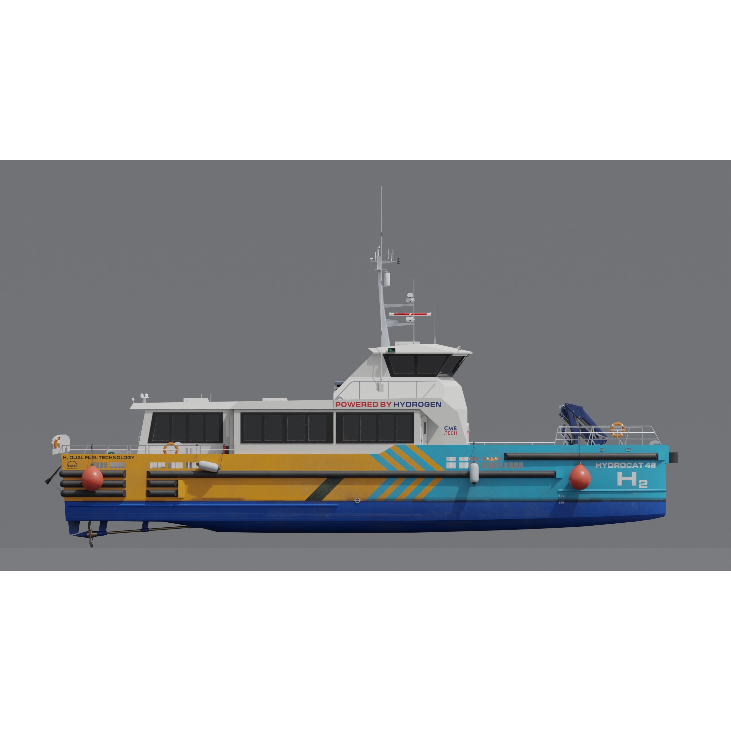 Windcat Workboats - Low-Poly Game-Ready 3D Model - View 8