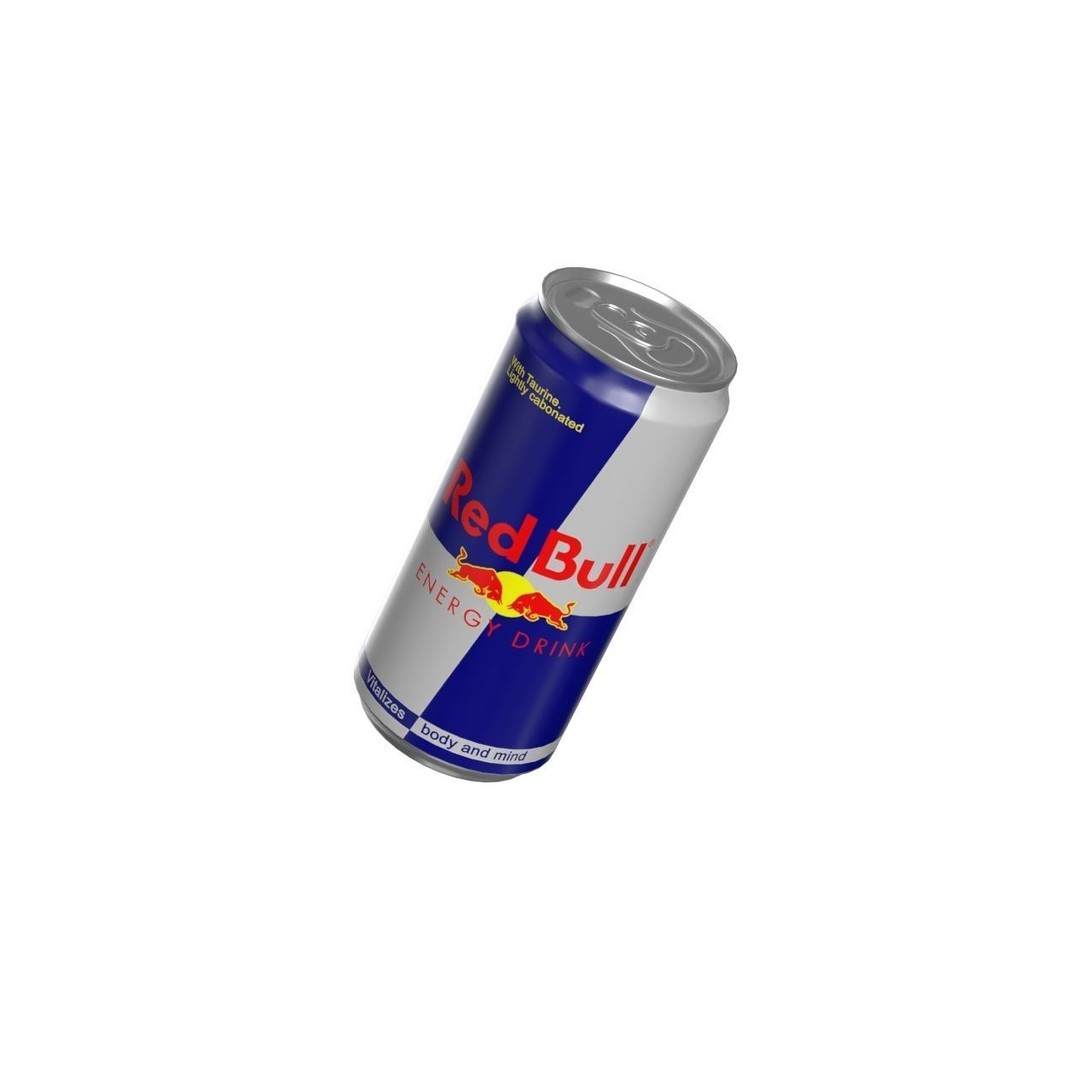 Red Bull Drink Can 3D Model – Low Poly PBR Beverage Asset, FBX, OBJ - View 10