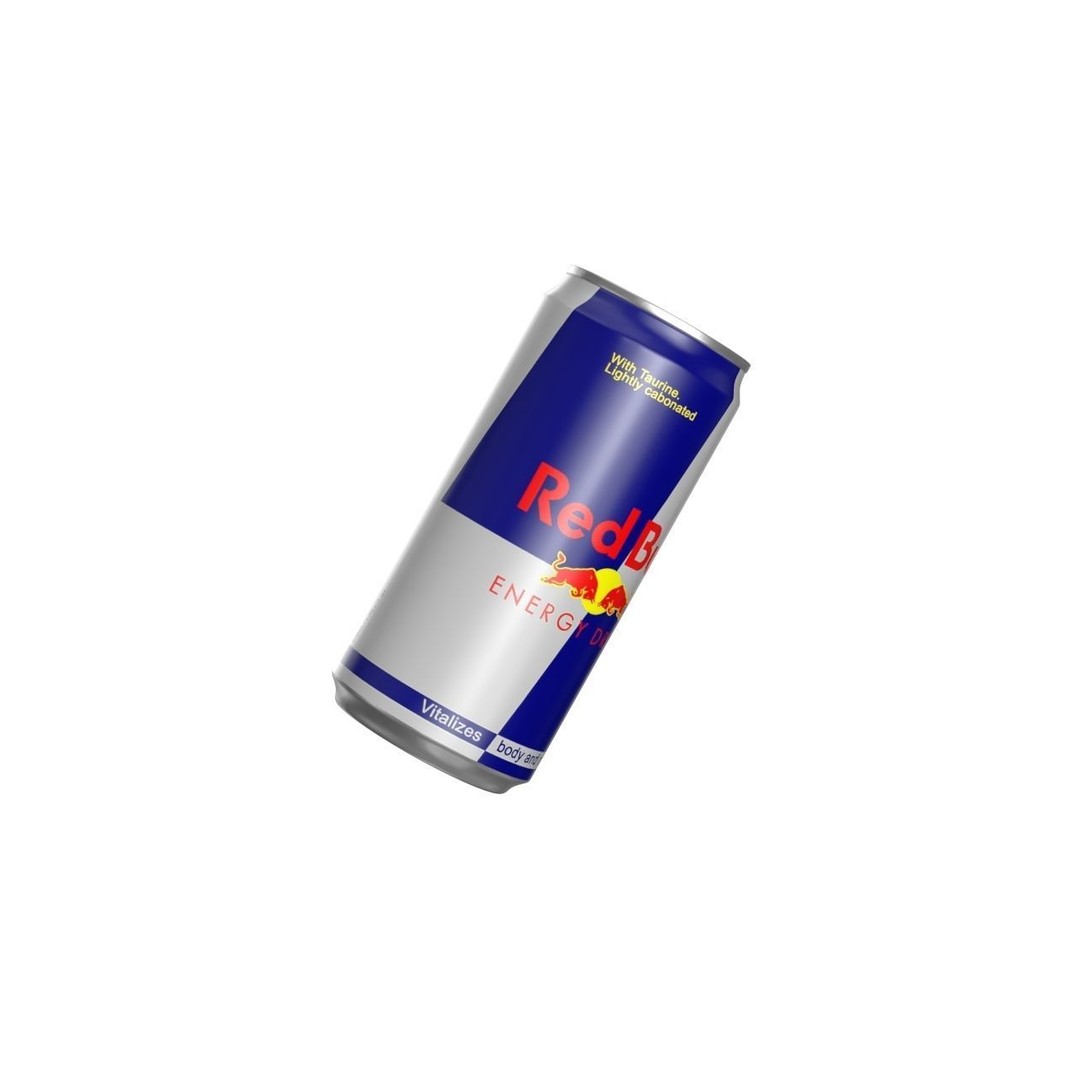 Red Bull Drink Can 3D Model – Low Poly PBR Beverage Asset, FBX, OBJ - View 11
