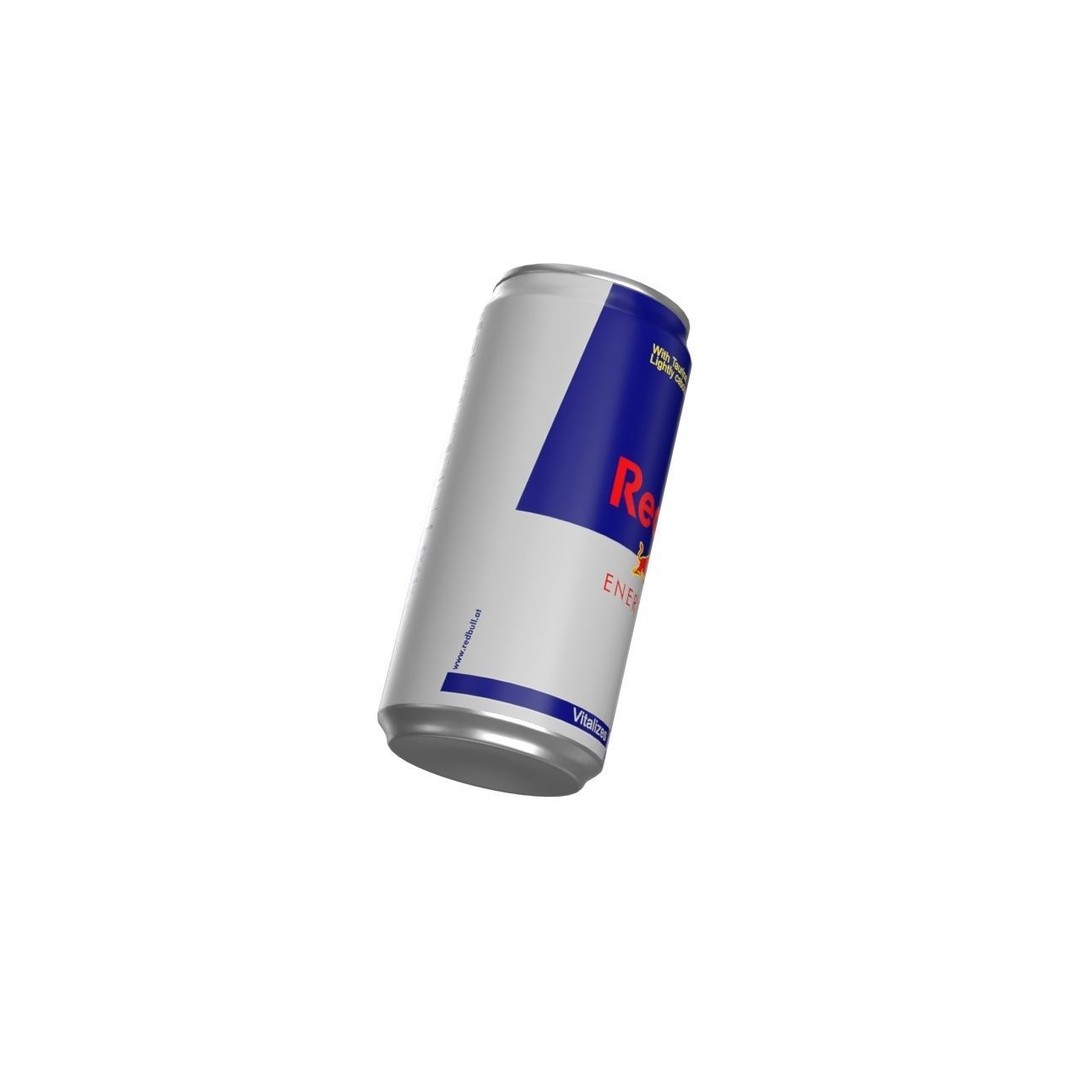 Red Bull Drink Can 3D Model – Low Poly PBR Beverage Asset, FBX, OBJ - View 12