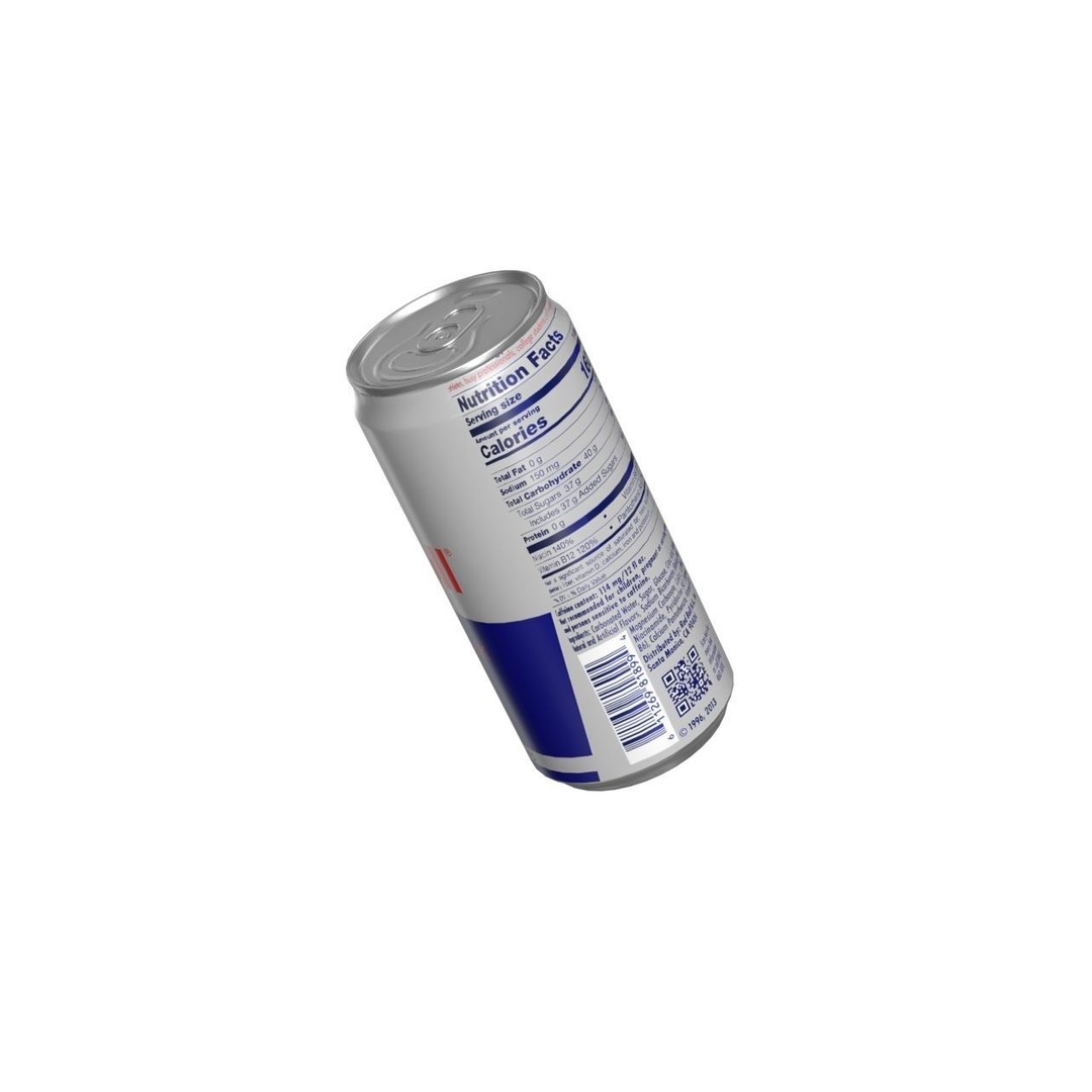 Red Bull Drink Can 3D Model – Low Poly PBR Beverage Asset, FBX, OBJ - View 15