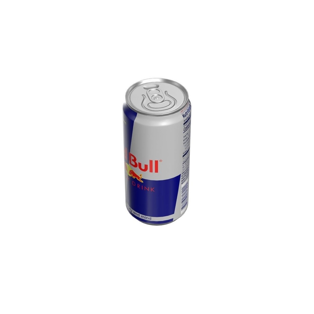 Red Bull Drink Can 3D Model – Low Poly PBR Beverage Asset, FBX, OBJ - View 9