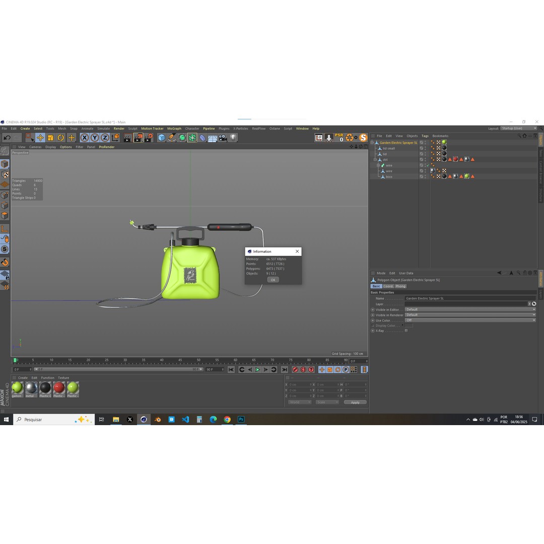 Garden Electric Sprayer 3D Model – PBR Polygon Mesh, FBX, OBJ - View 19