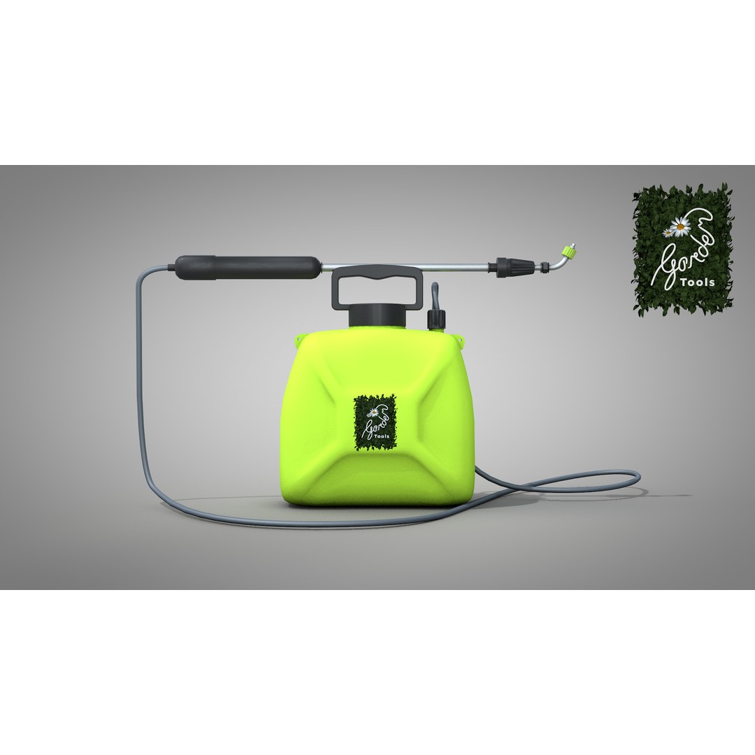 Garden Electric Sprayer 3D Model – PBR Polygon Mesh, FBX, OBJ - View 3