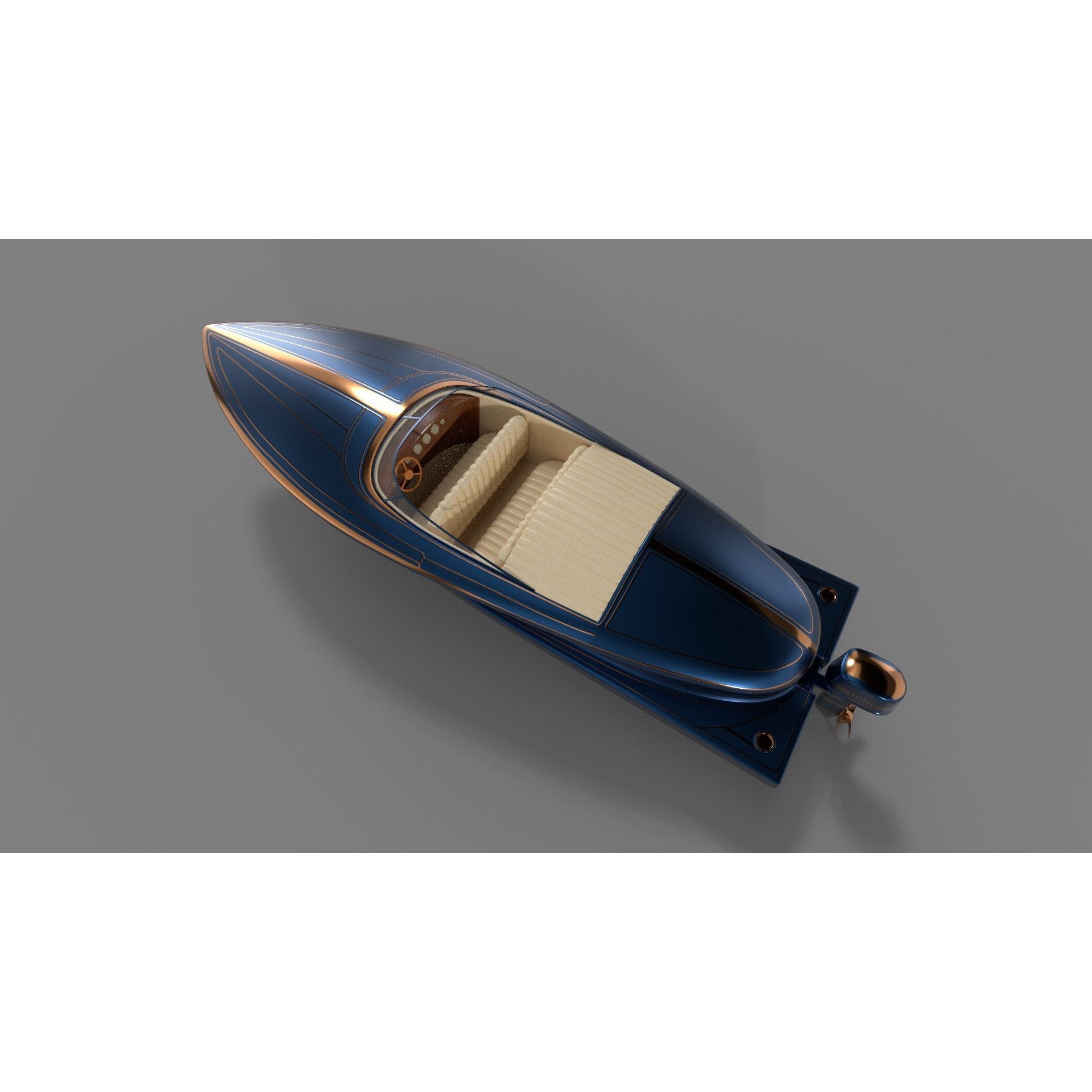 Motorboat - Low-Poly Game-Ready 3D Model - View 10