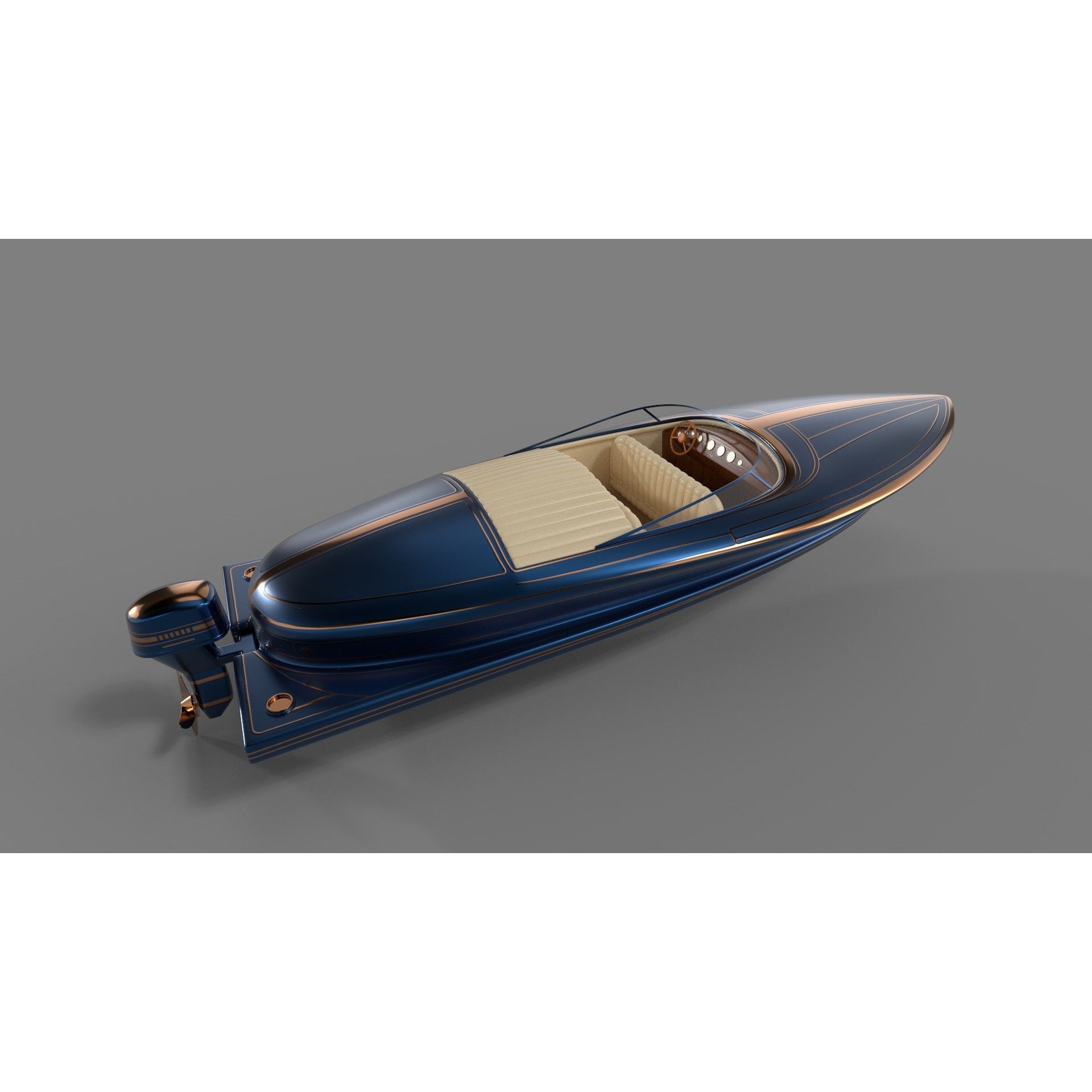 Motorboat - Low-Poly Game-Ready 3D Model - View 14