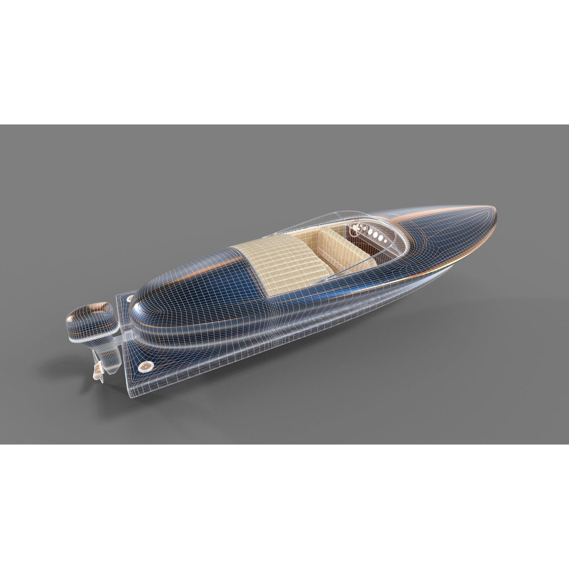 Motorboat - Low-Poly Game-Ready 3D Model - View 15