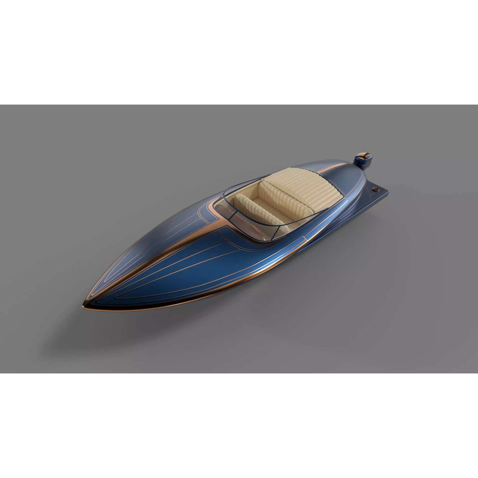 Motorboat - Low-Poly Game-Ready 3D Model - View 2