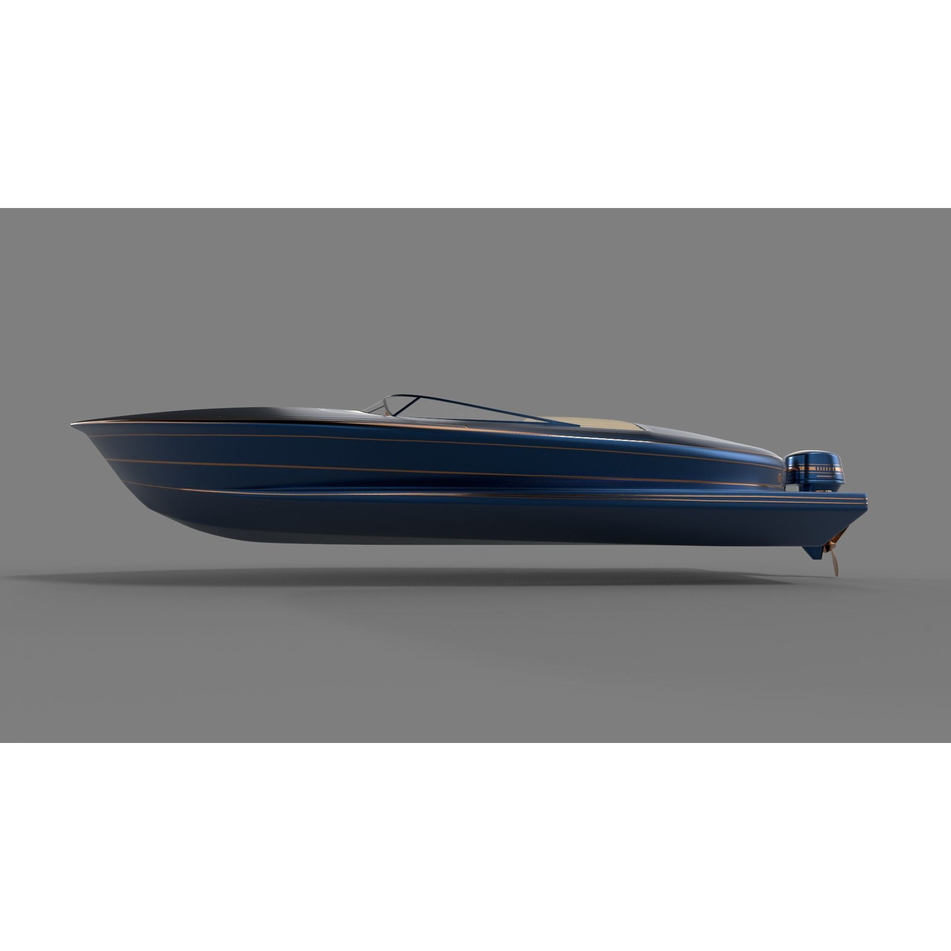 Motorboat - Low-Poly Game-Ready 3D Model - View 3