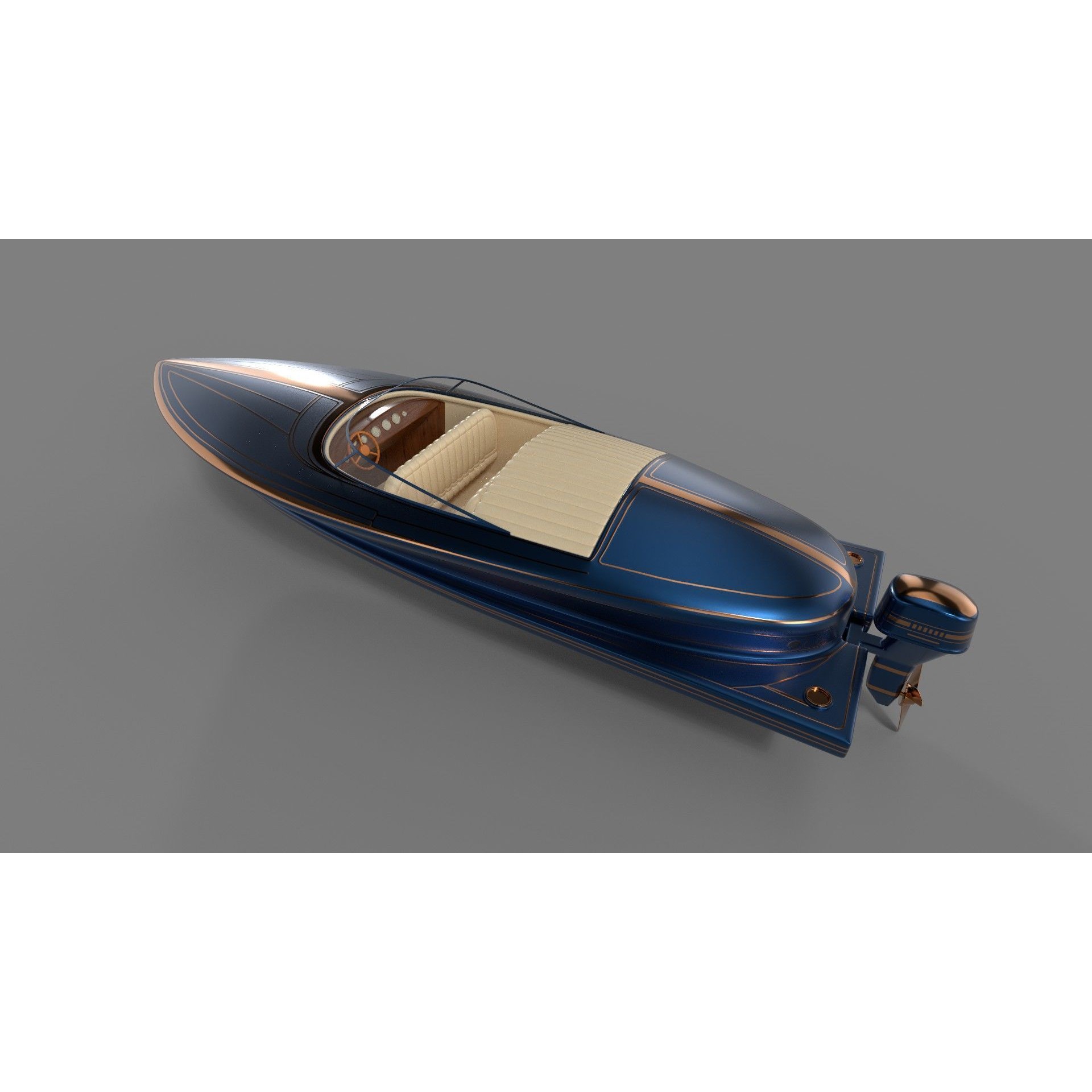 Motorboat - Low-Poly Game-Ready 3D Model - View 4