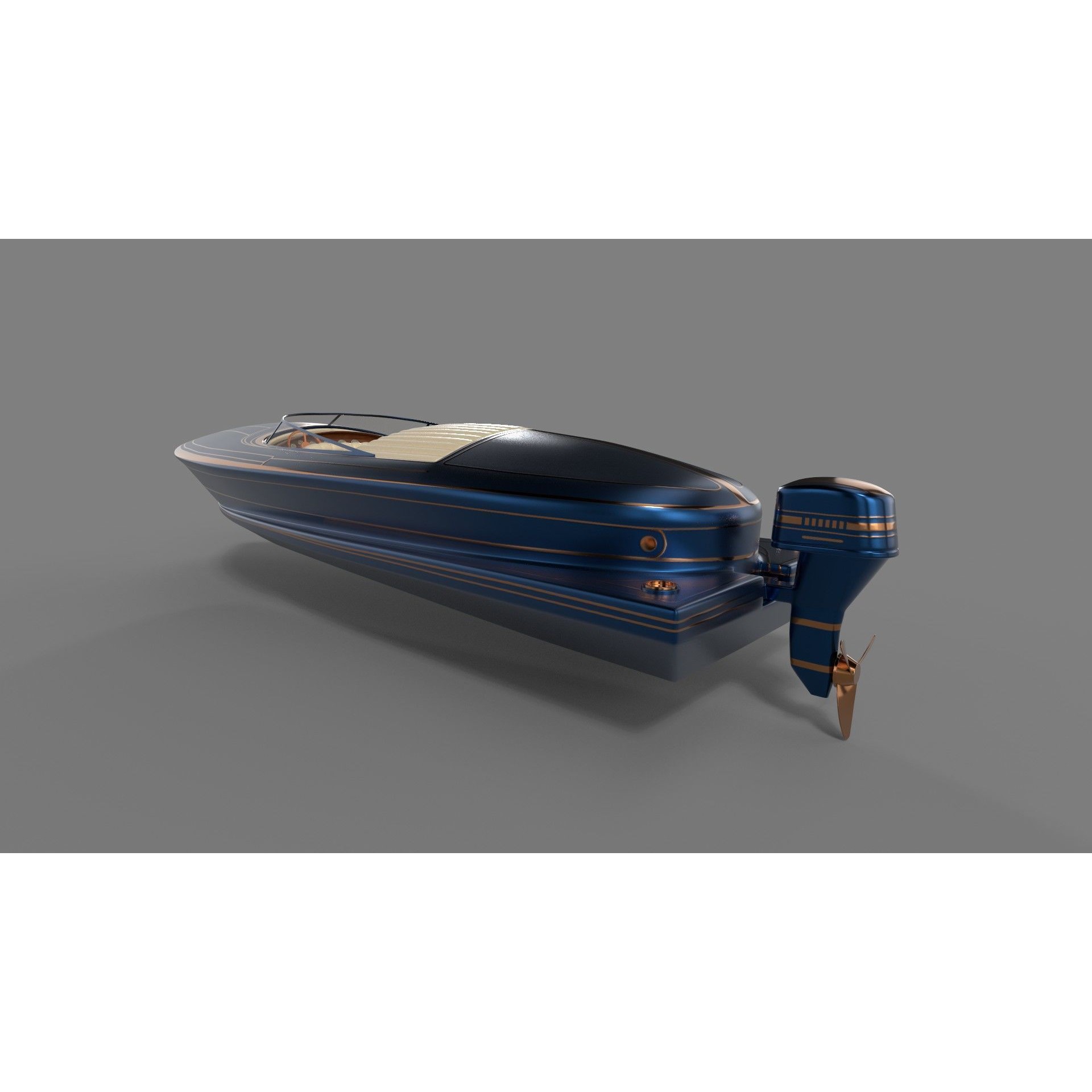 Motorboat - Low-Poly Game-Ready 3D Model - View 5