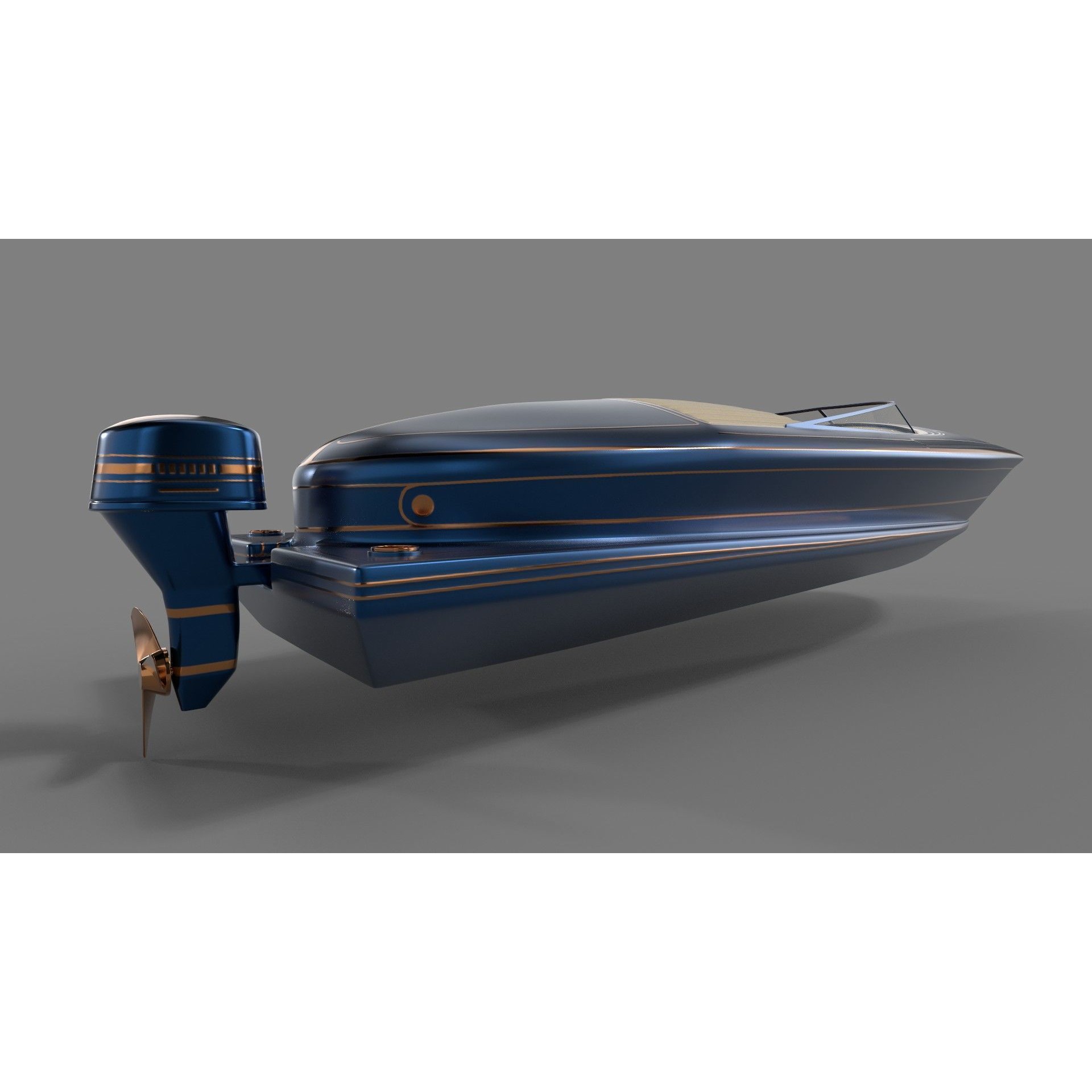 Motorboat - Low-Poly Game-Ready 3D Model - View 7