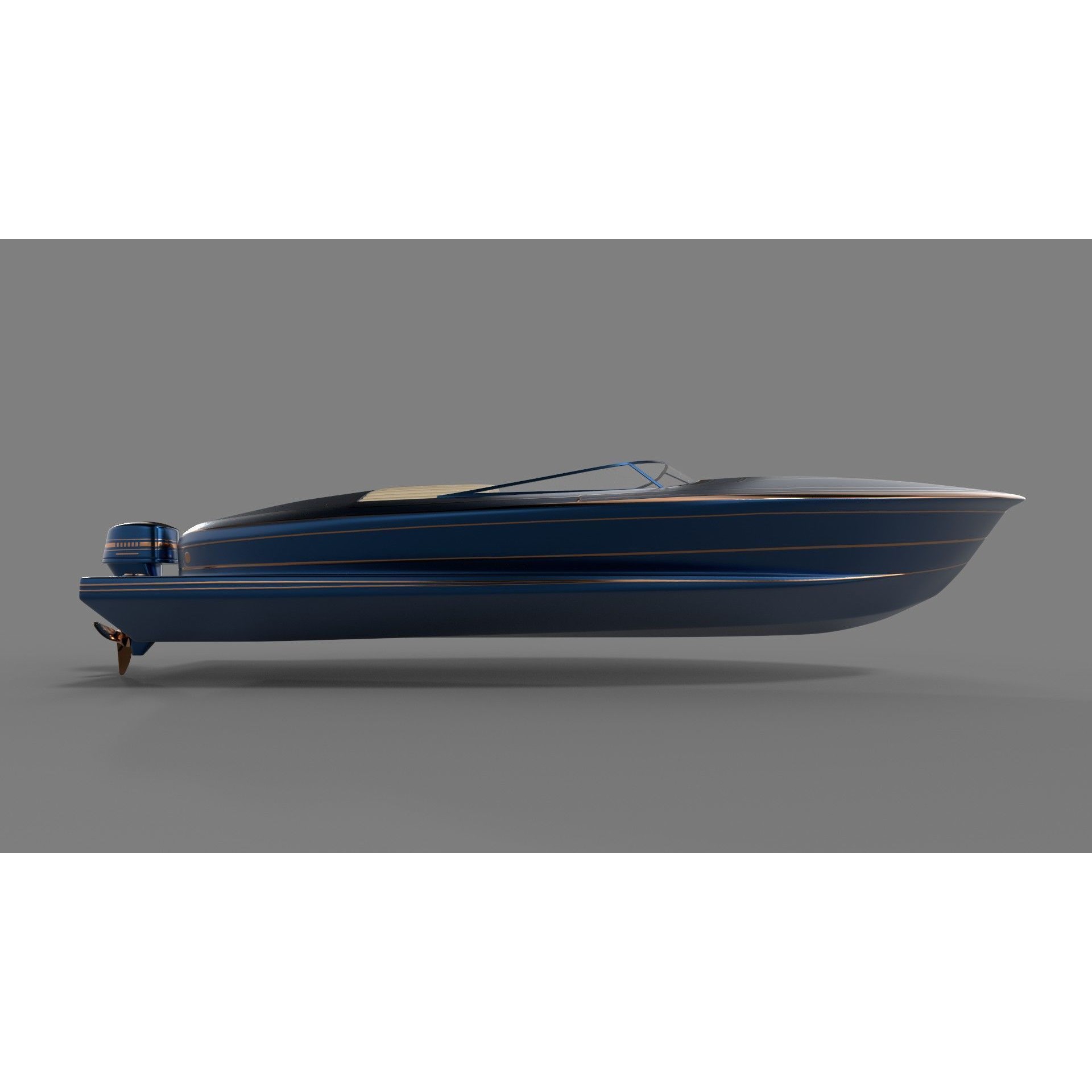 Motorboat - Low-Poly Game-Ready 3D Model - View 8