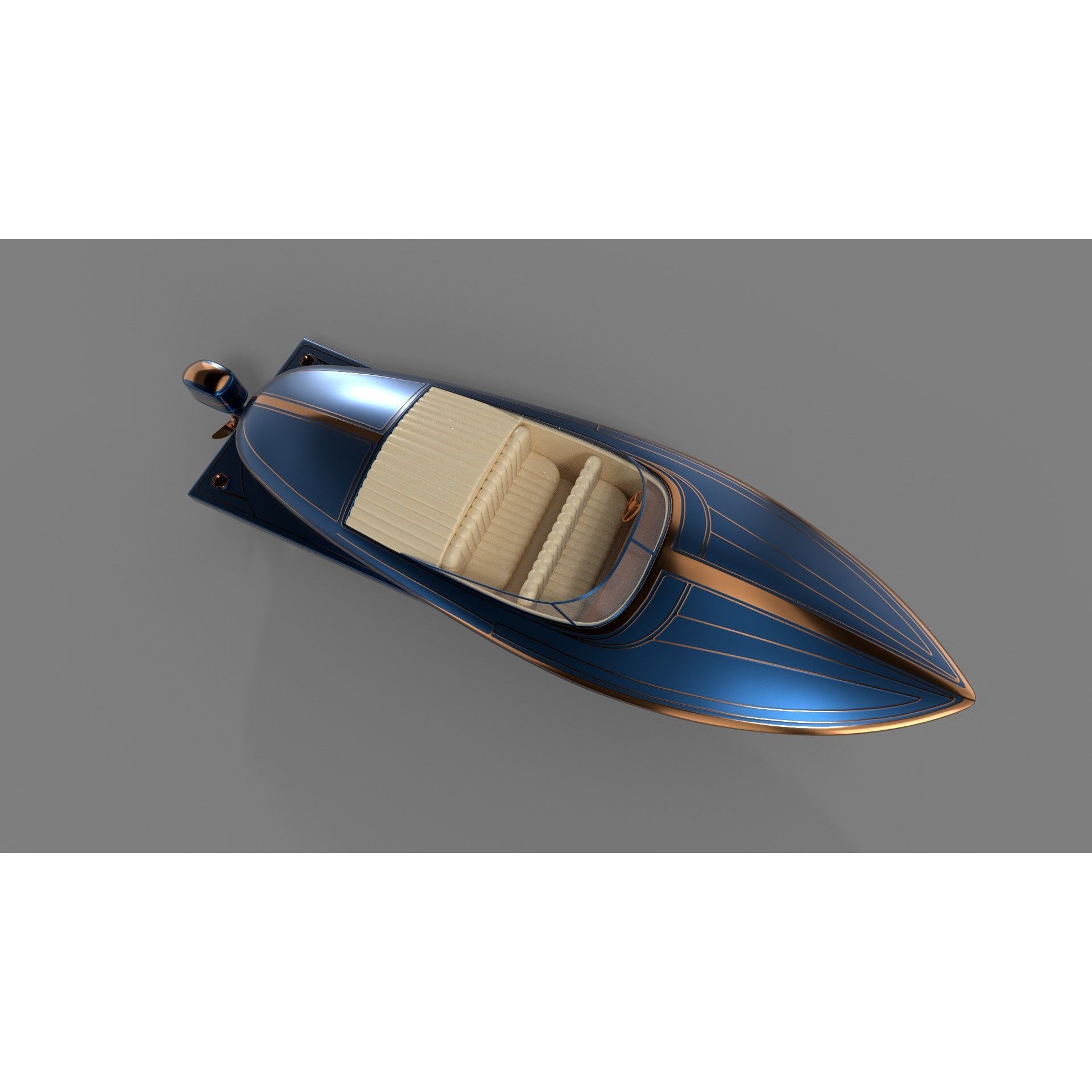 Motorboat - Low-Poly Game-Ready 3D Model - View 9