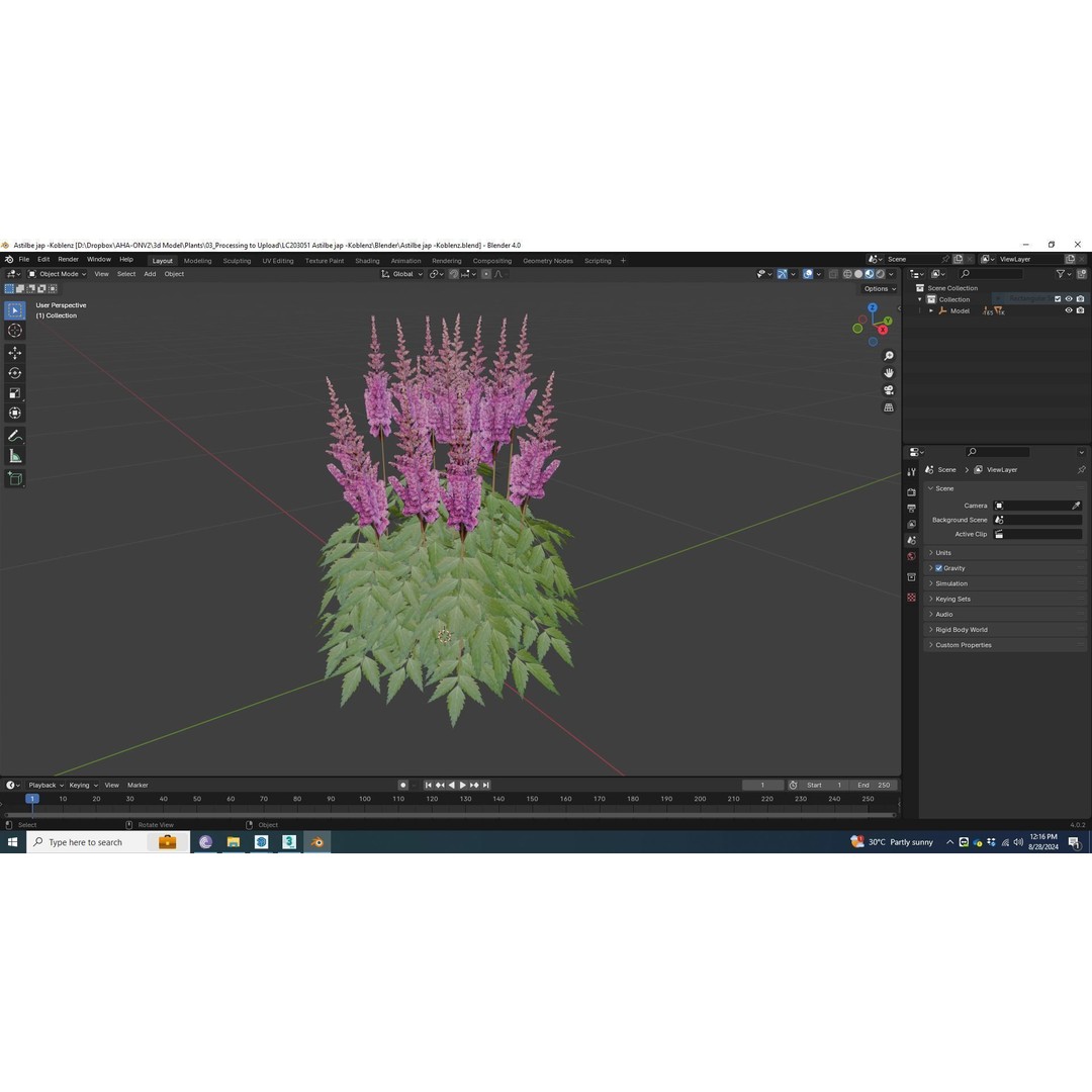 Astilbe jap -Koblenz 3D Model – Low Poly Game Asset, FBX, PBR Textures - View 8