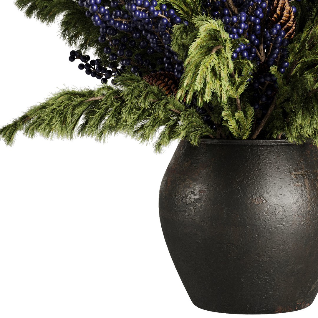 Christmas Bouquet 3D Model – Decorative Dry Flowers, FBX, OBJ - View 5