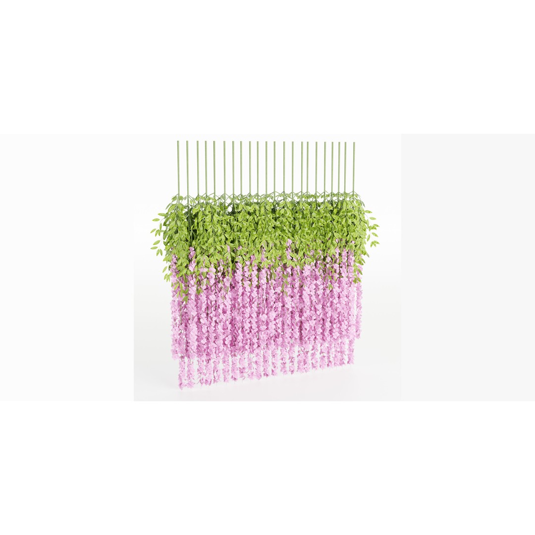 Artificial Hanging Flowers 3D Model – PBR Blender Asset, Indoor/Outdoor - View 3
