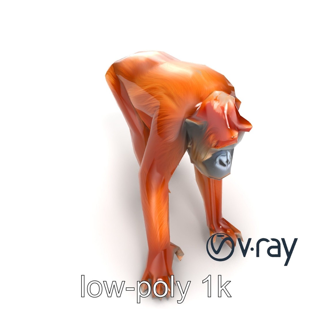 Orangutan 3D Model – Low Poly Explorer Pack, FBX, Game Ready - View 11