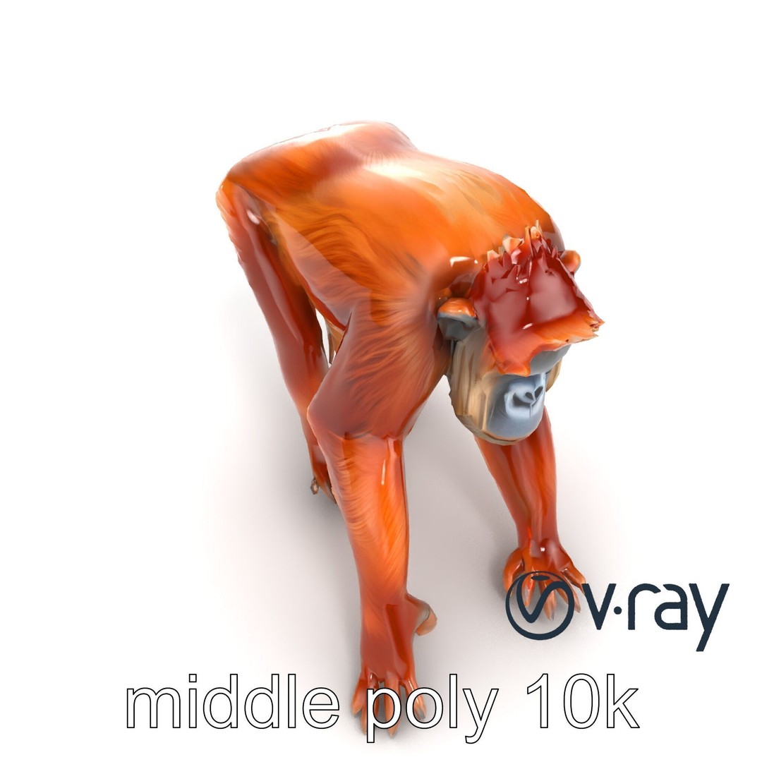 Orangutan 3D Model – Low Poly Explorer Pack, FBX, Game Ready - View 17