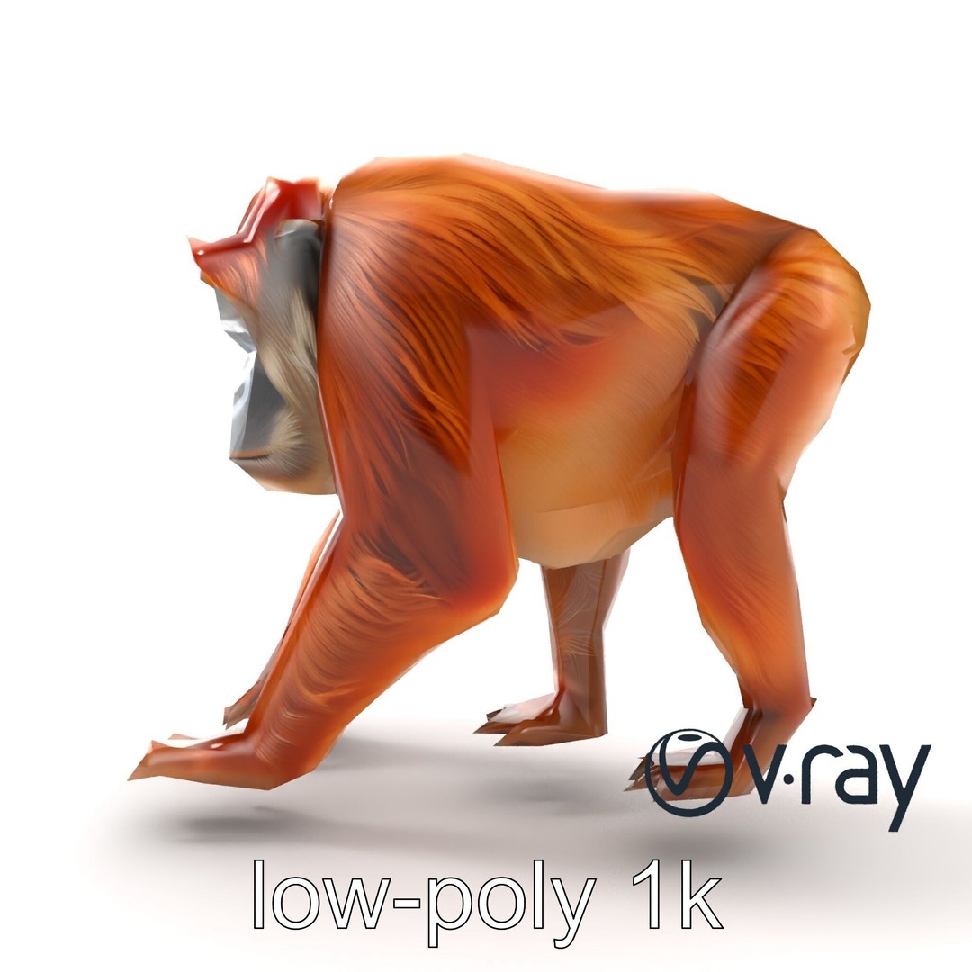 Orangutan 3D Model – Low Poly Explorer Pack, FBX, Game Ready - View 19