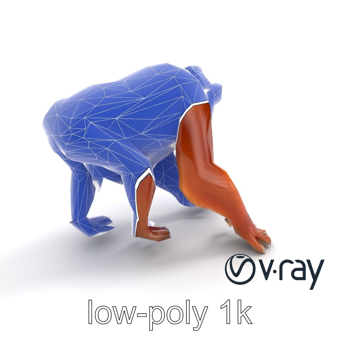 Orangutan 3D Model – Low Poly Explorer Pack, FBX, Game Ready - View 20