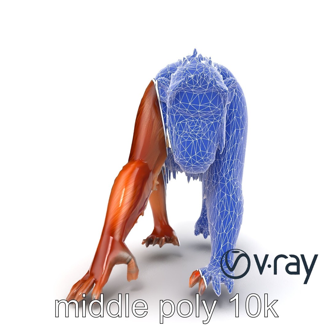 Orangutan 3D Model – Low Poly Explorer Pack, FBX, Game Ready - View 23