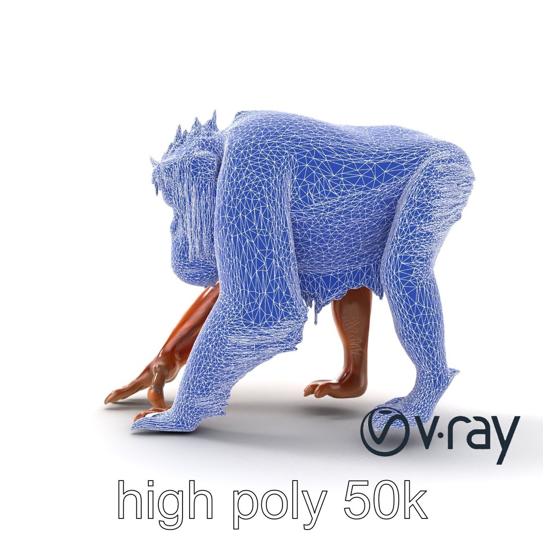Orangutan 3D Model – Low Poly Explorer Pack, FBX, Game Ready - View 27