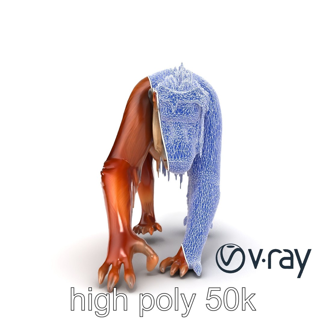 Orangutan 3D Model – Low Poly Explorer Pack, FBX, Game Ready - View 30