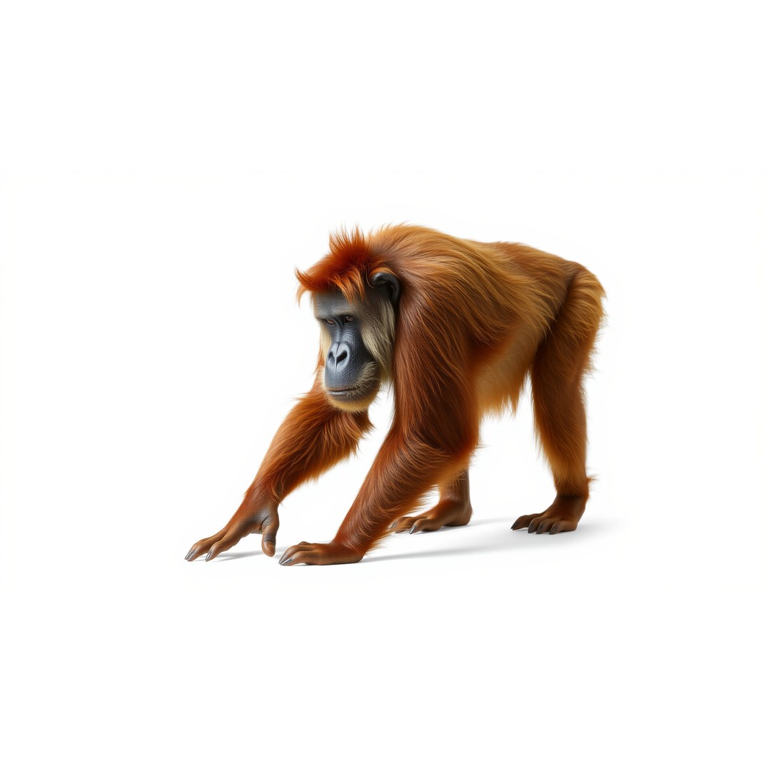 Orangutan 3D Model – Low Poly Explorer Pack, FBX, Game Ready - View 5