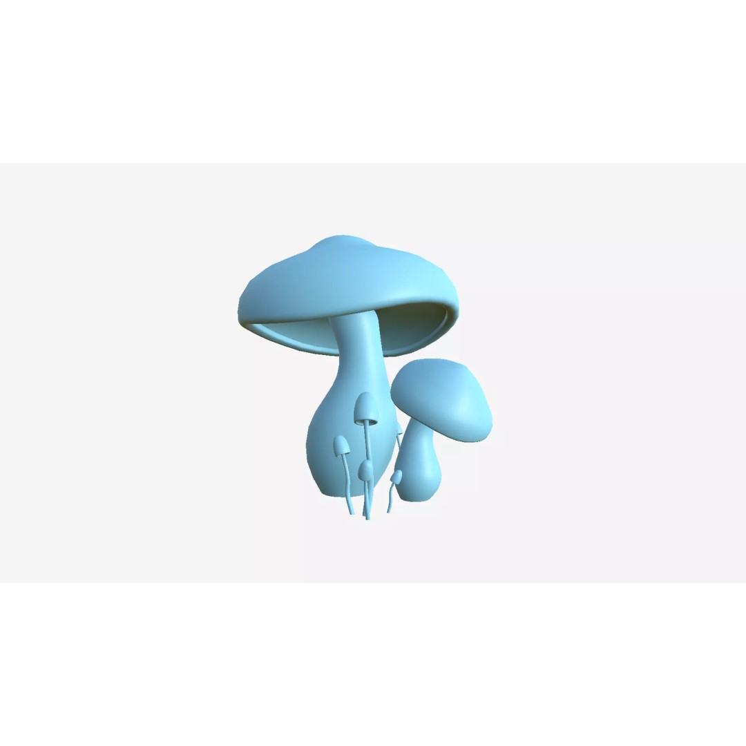 Fantasy Mushroom 3D Model – Low Poly Scene Backdrop, FBX - View 10