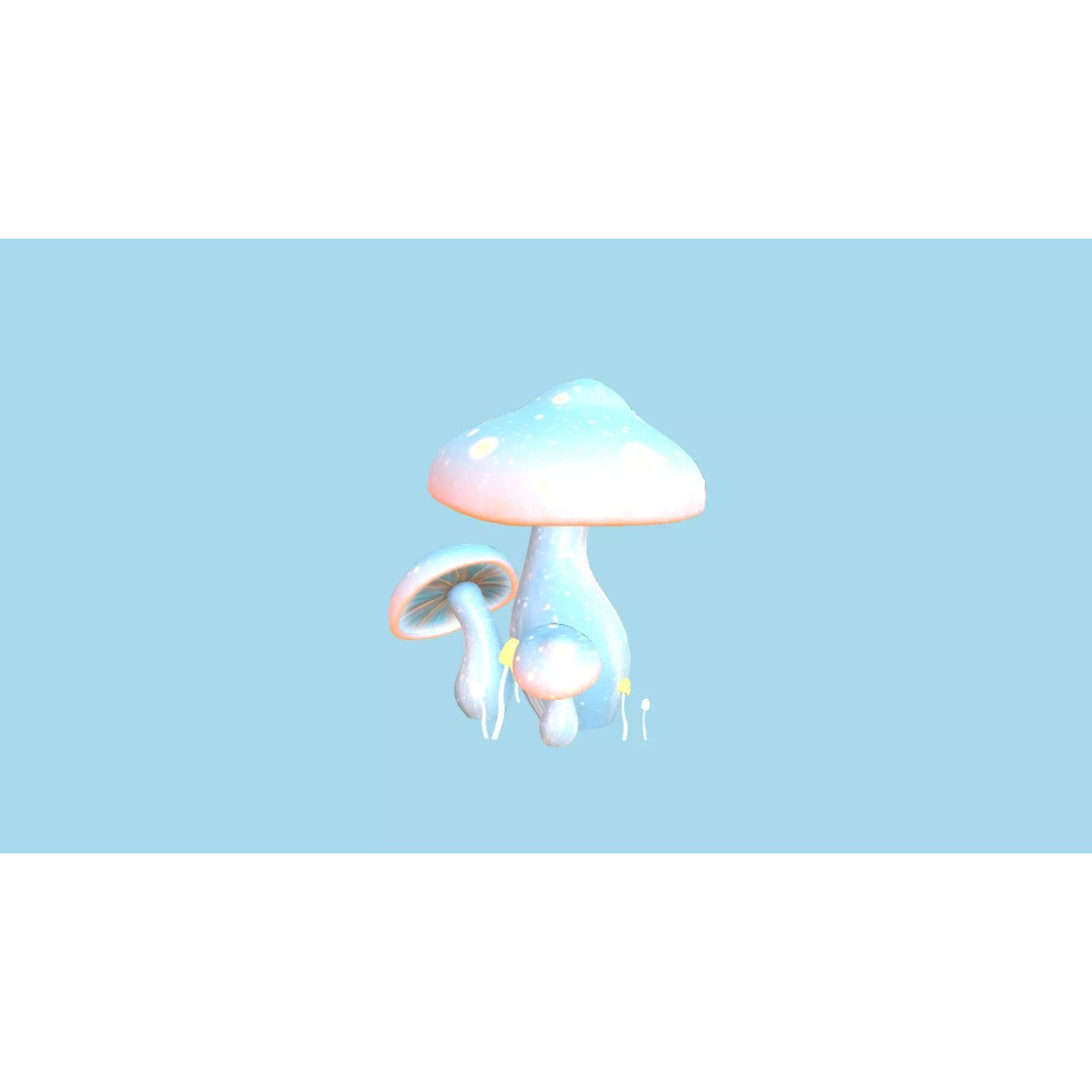 Fantasy Mushroom 3D Model – Low Poly Scene Backdrop, FBX - View 5