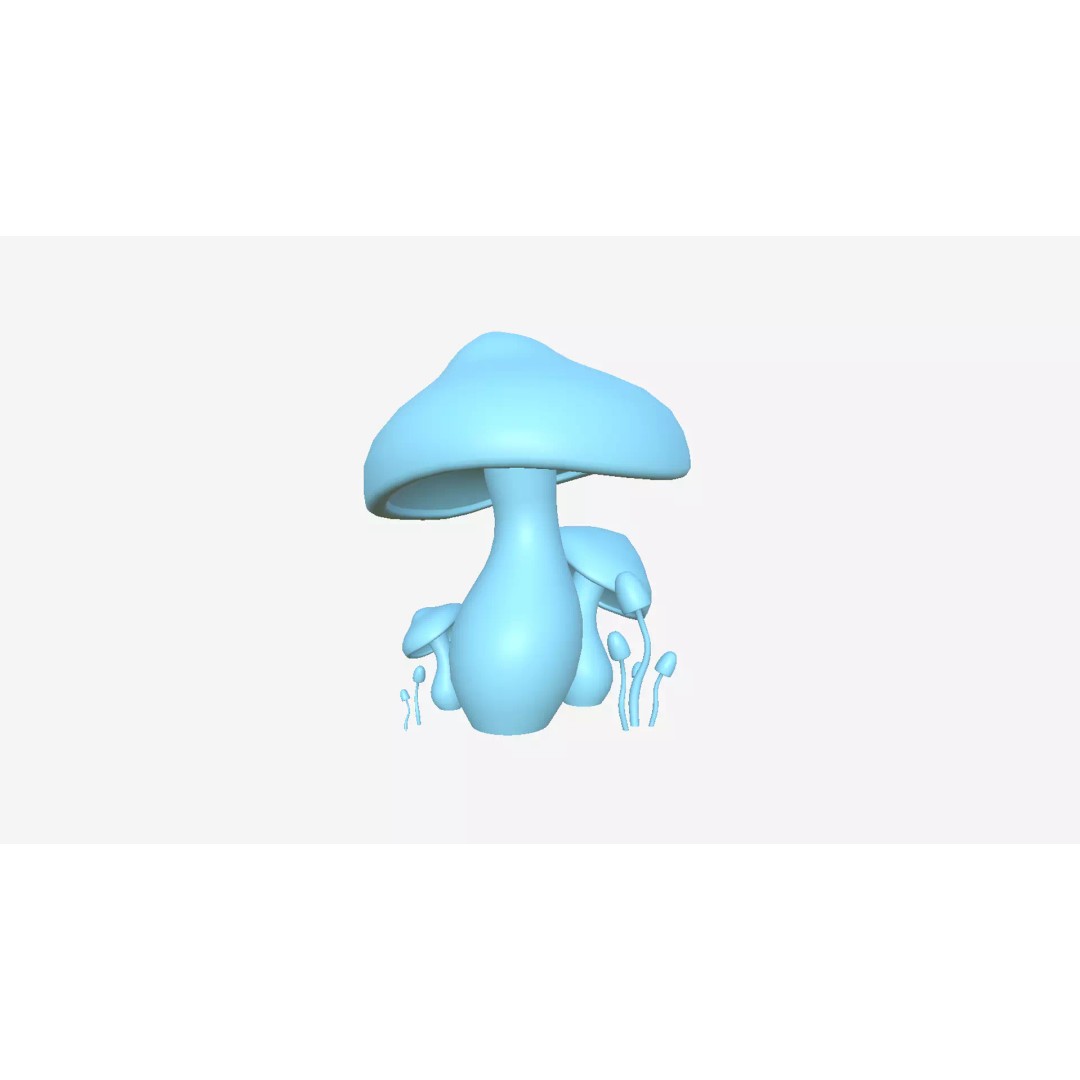 Fantasy Mushroom 3D Model – Low Poly Scene Backdrop, FBX - View 8