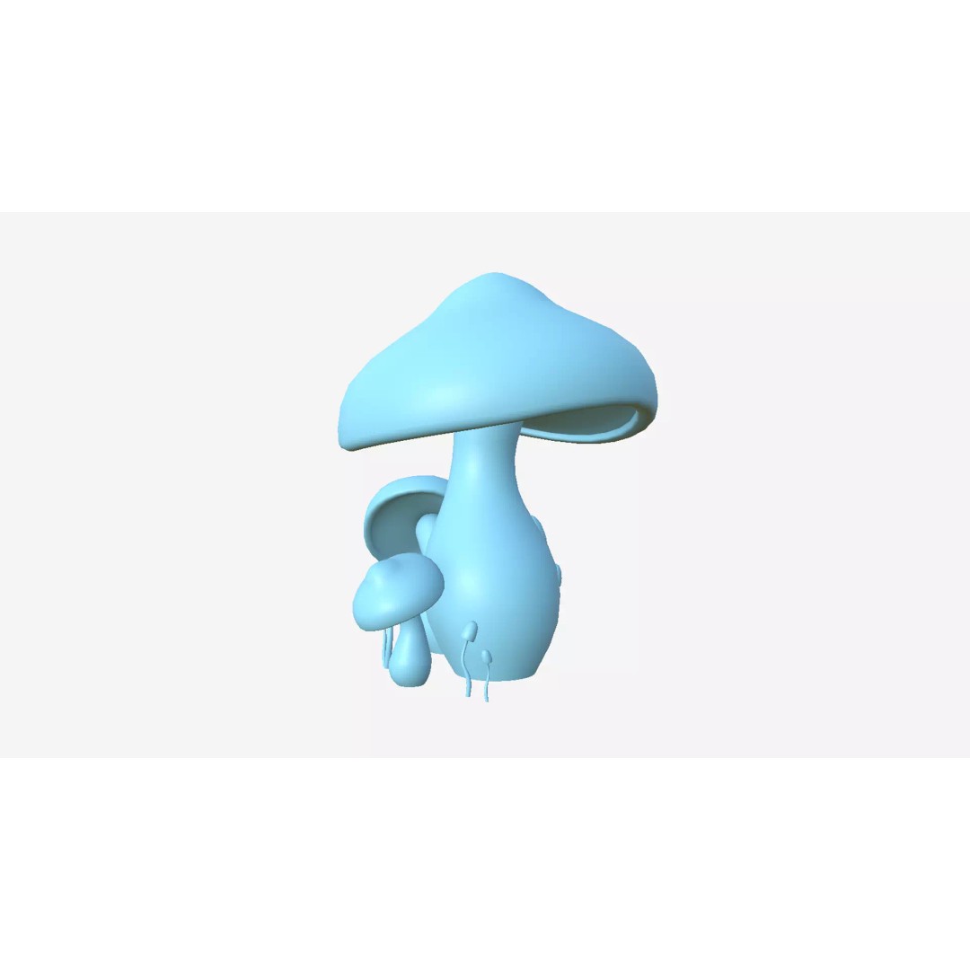 Fantasy Mushroom 3D Model – Low Poly Scene Backdrop, FBX - View 9