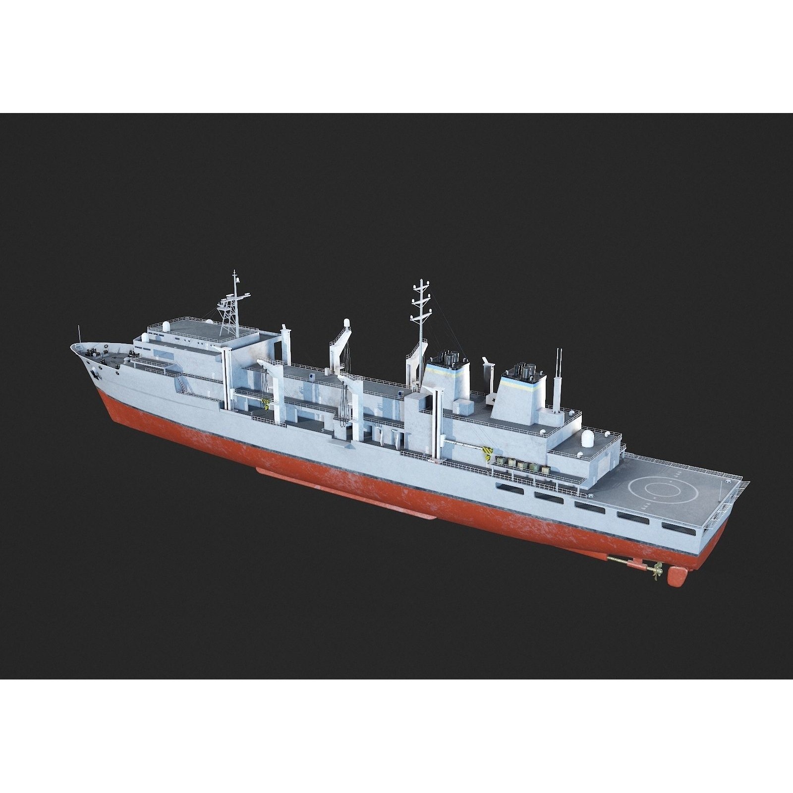 USS Supply-Class Fast Combat Support - Low-Poly Game-Ready 3D Model - View 10