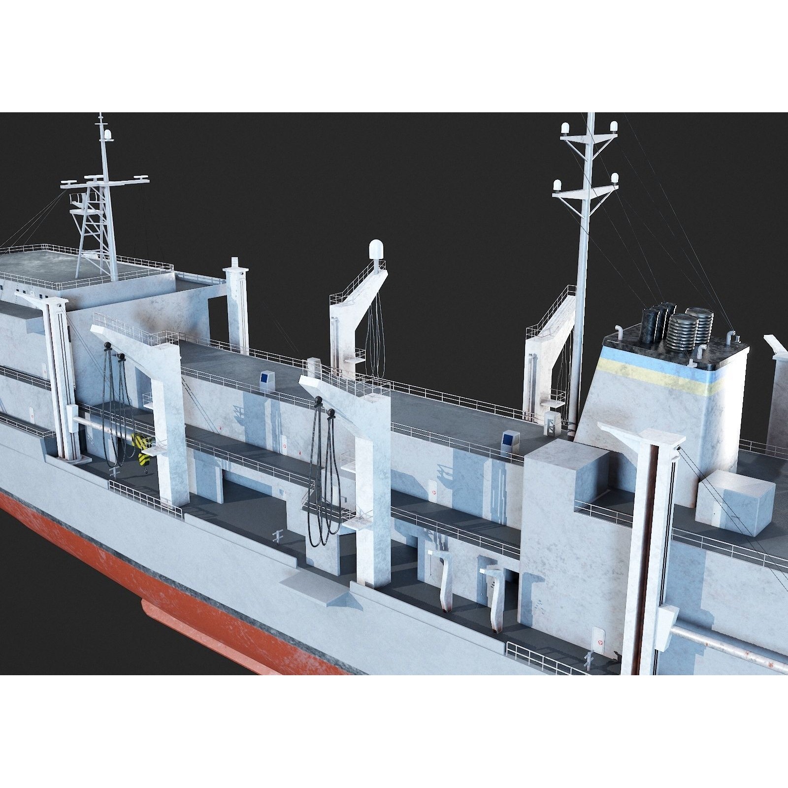 USS Supply-Class Fast Combat Support - Low-Poly Game-Ready 3D Model - View 12