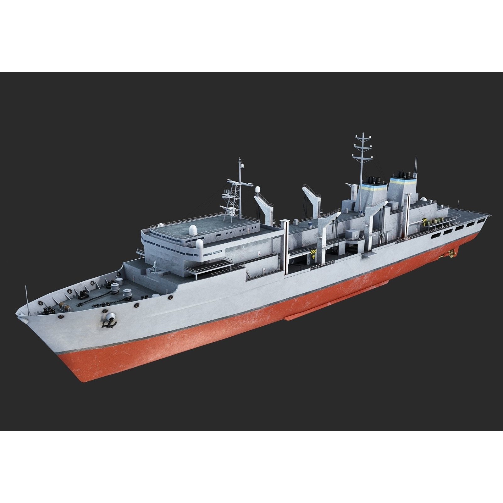 USS Supply-Class Fast Combat Support - Low-Poly Game-Ready 3D Model - View 13