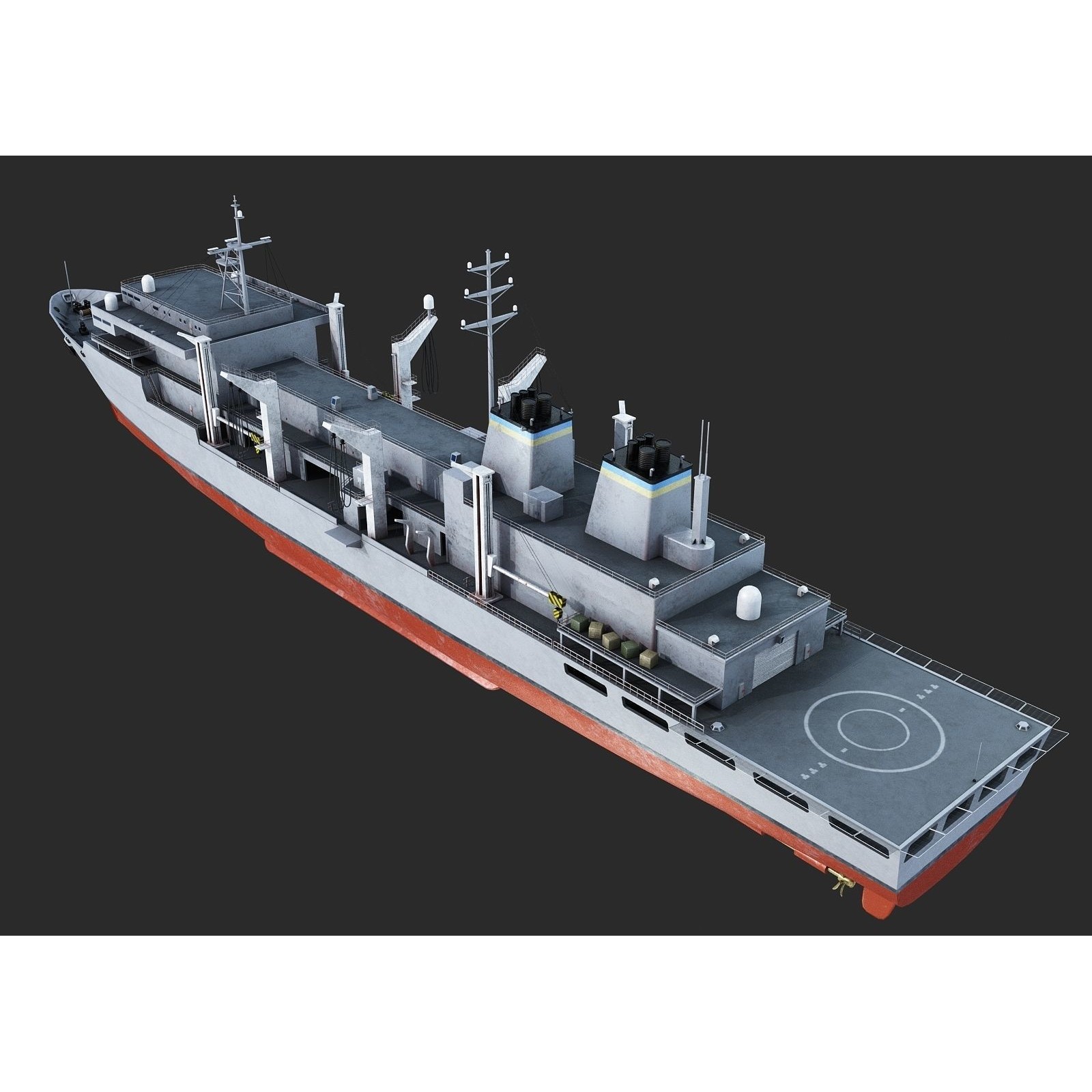 USS Supply-Class Fast Combat Support - Low-Poly Game-Ready 3D Model - View 14