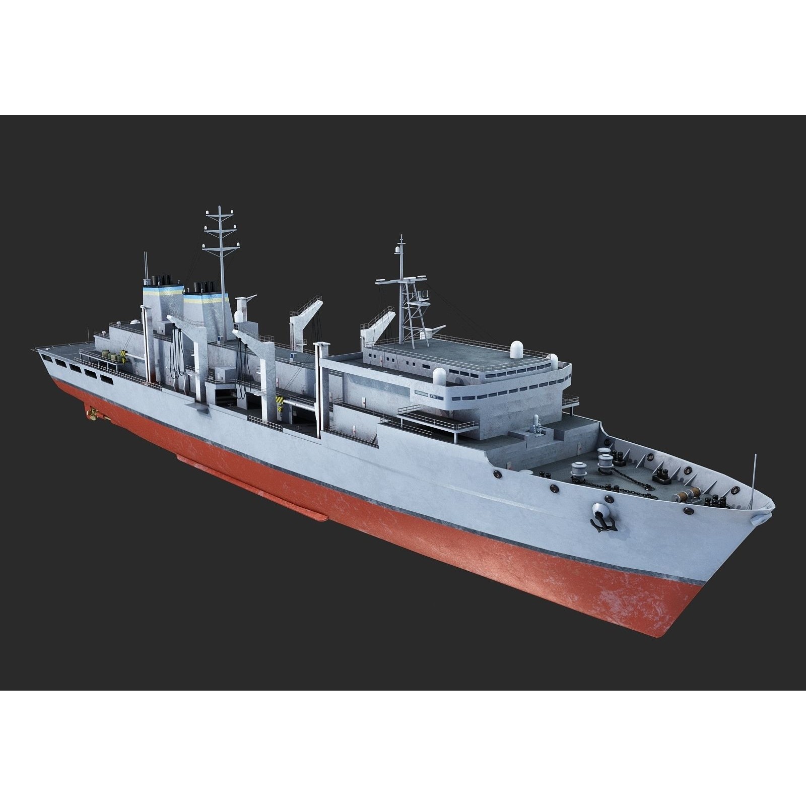 USS Supply-Class Fast Combat Support - Low-Poly Game-Ready 3D Model - View 15