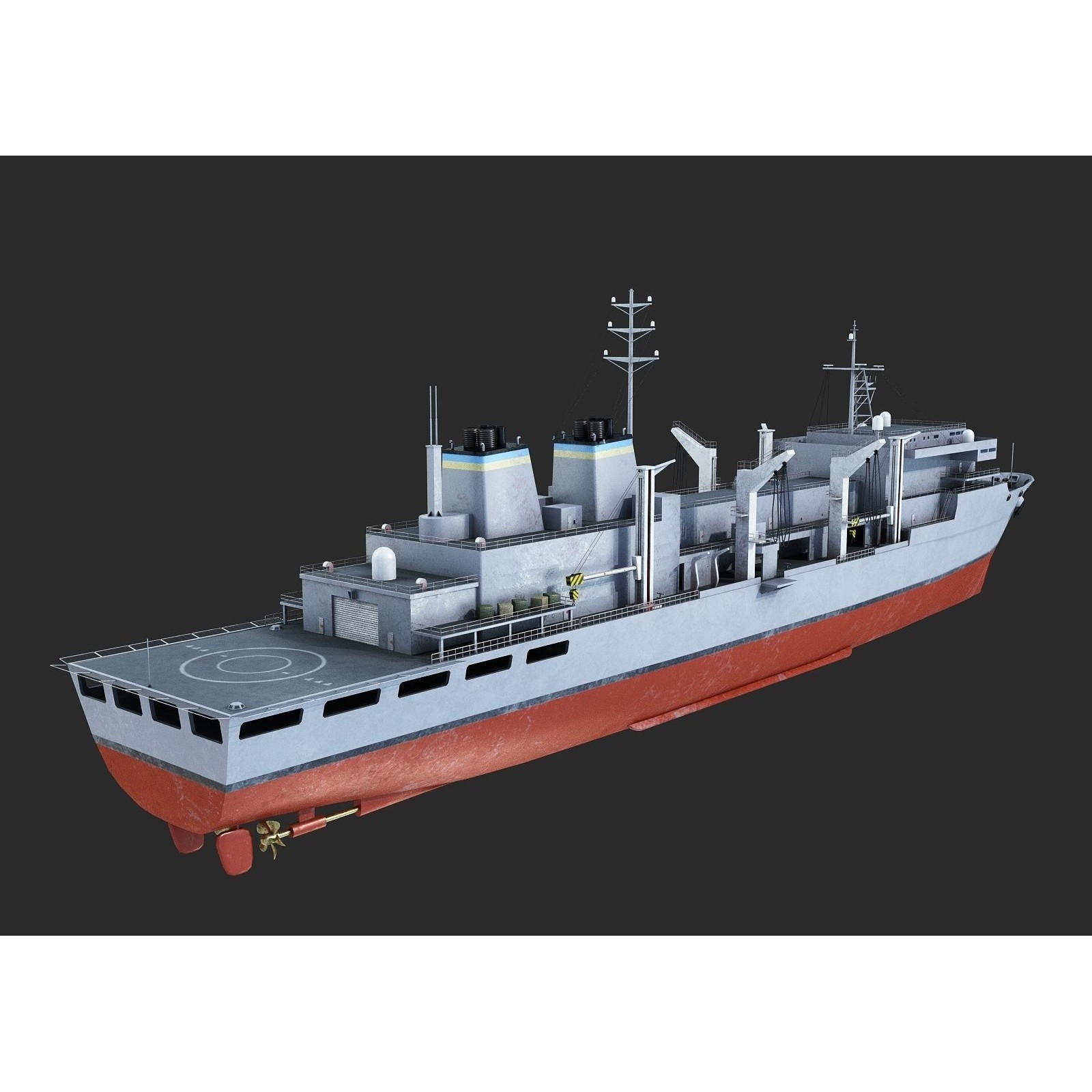 USS Supply-Class Fast Combat Support - Low-Poly Game-Ready 3D Model - View 16