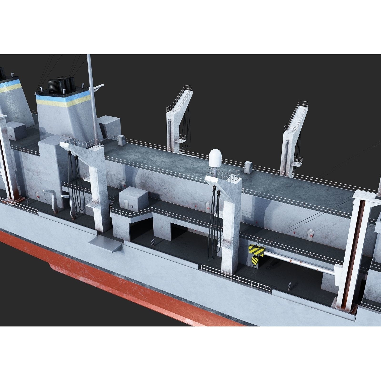 USS Supply-Class Fast Combat Support - Low-Poly Game-Ready 3D Model - View 17