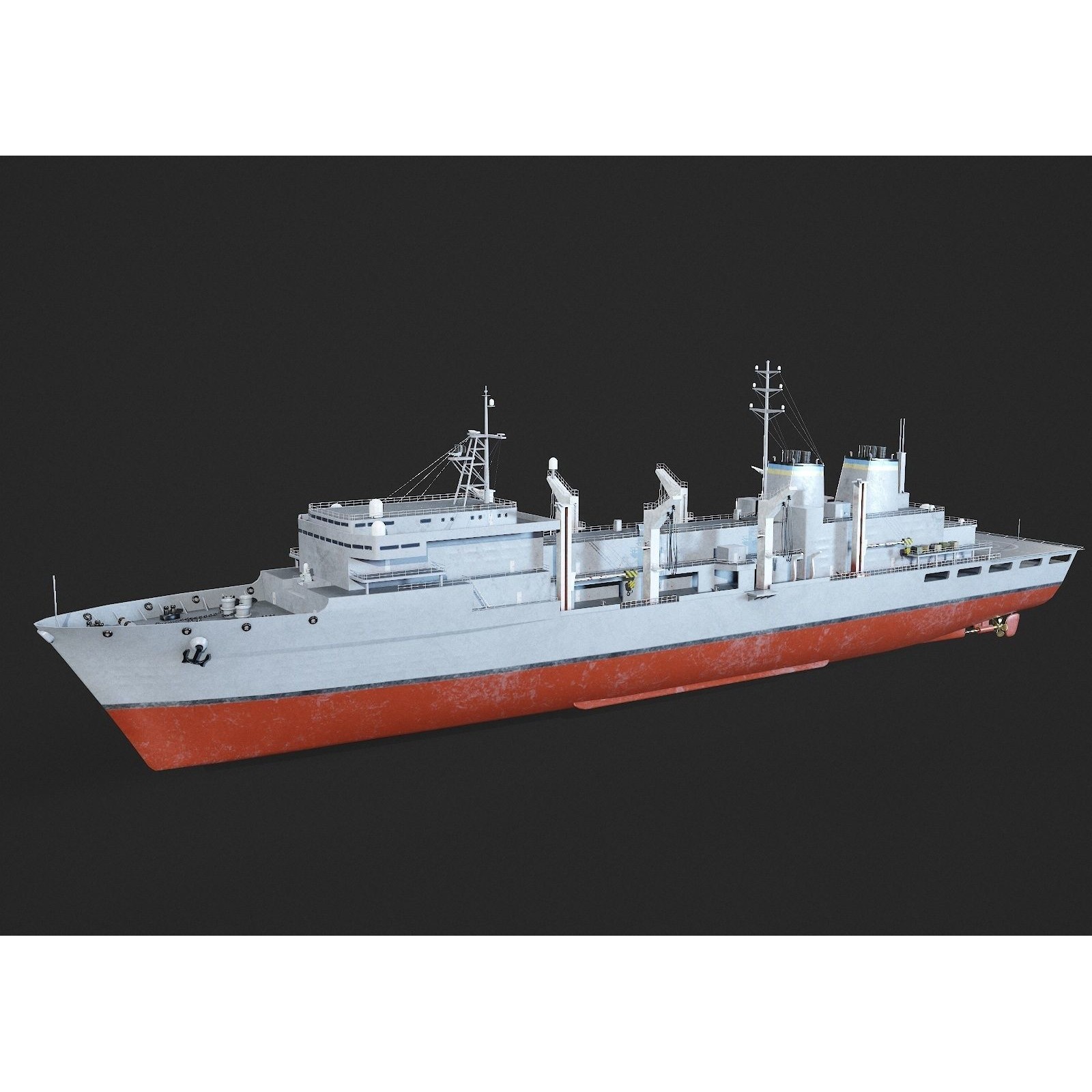 USS Supply-Class Fast Combat Support - Low-Poly Game-Ready 3D Model - View 7