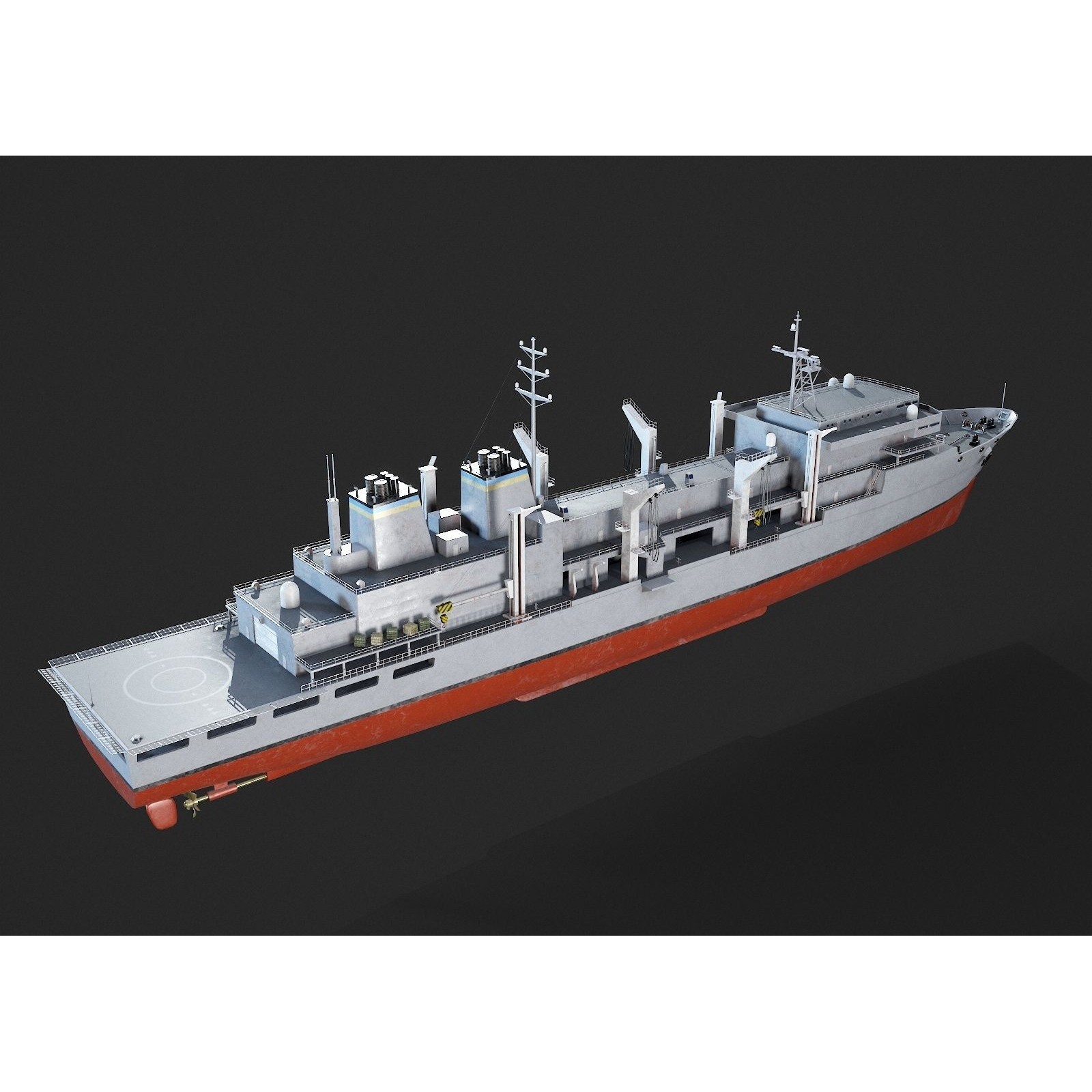 USS Supply-Class Fast Combat Support - Low-Poly Game-Ready 3D Model - View 9