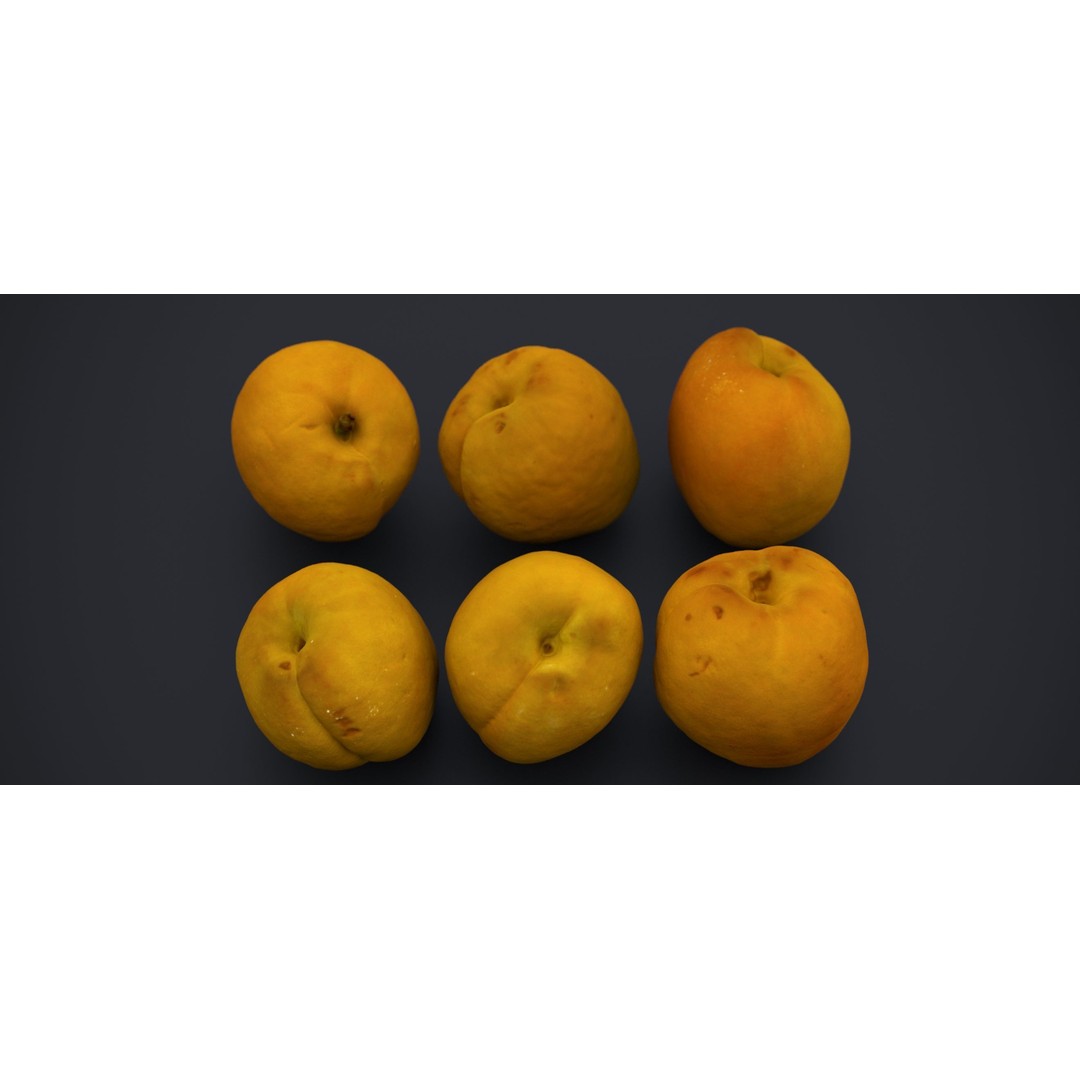 Japanese Kaki Peach 3D Model – High Poly PBR Asset, FBX & OBJ Formats - View 7