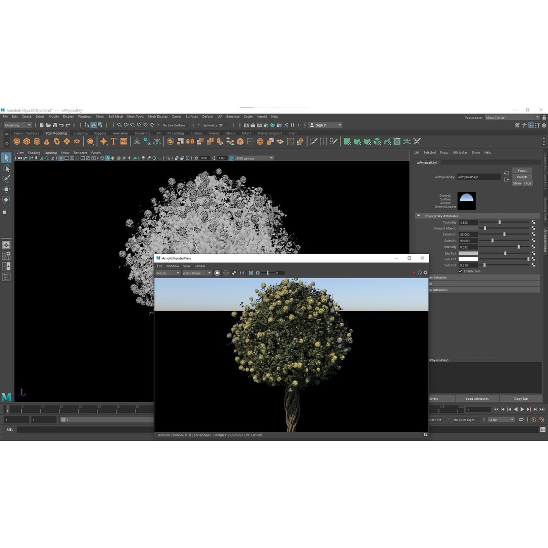 Viburnum Opulus Roseum 3D Model – High Detail Decorative Bush, PBR