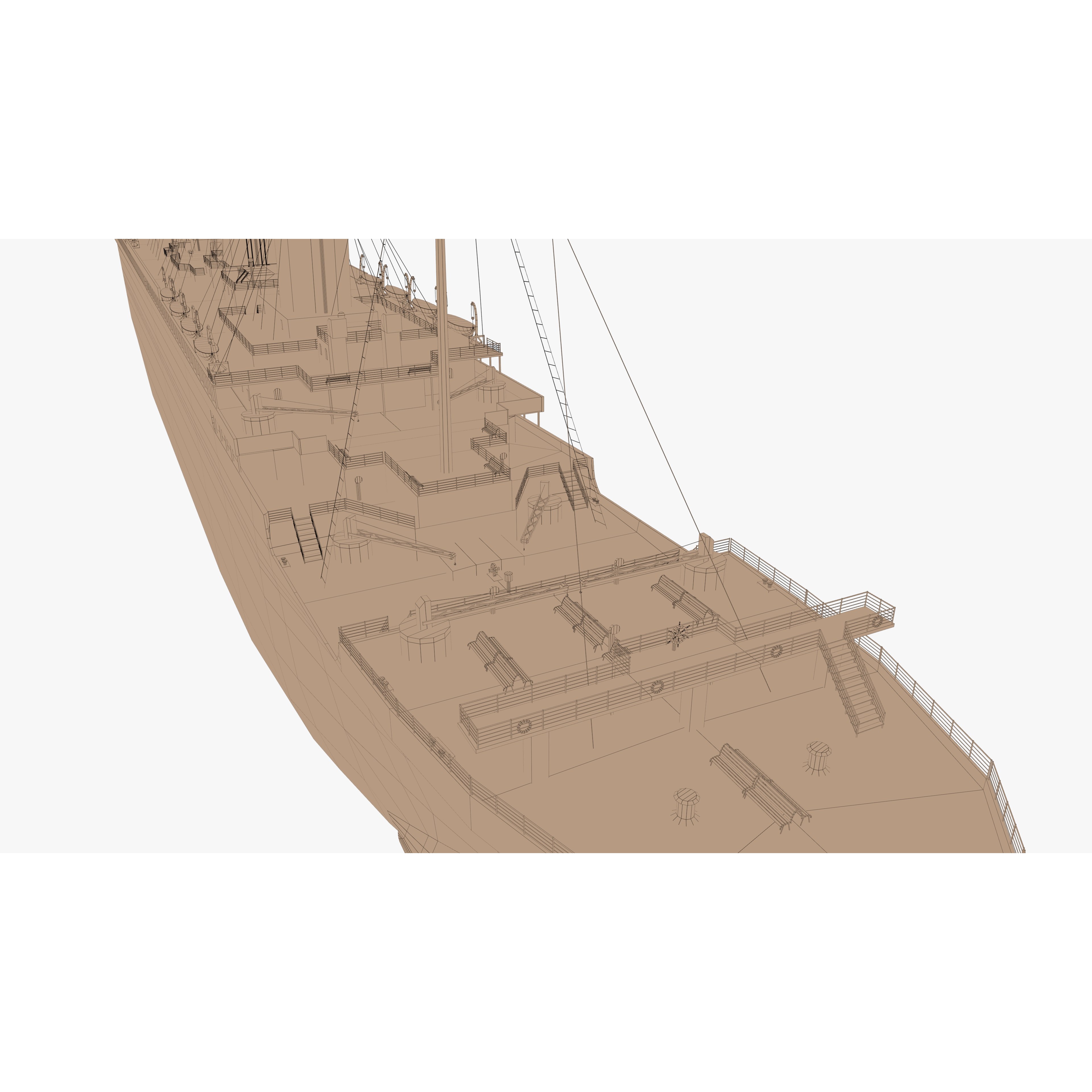 RMS Titanic - Low-Poly Game-Ready 3D Model - View 11