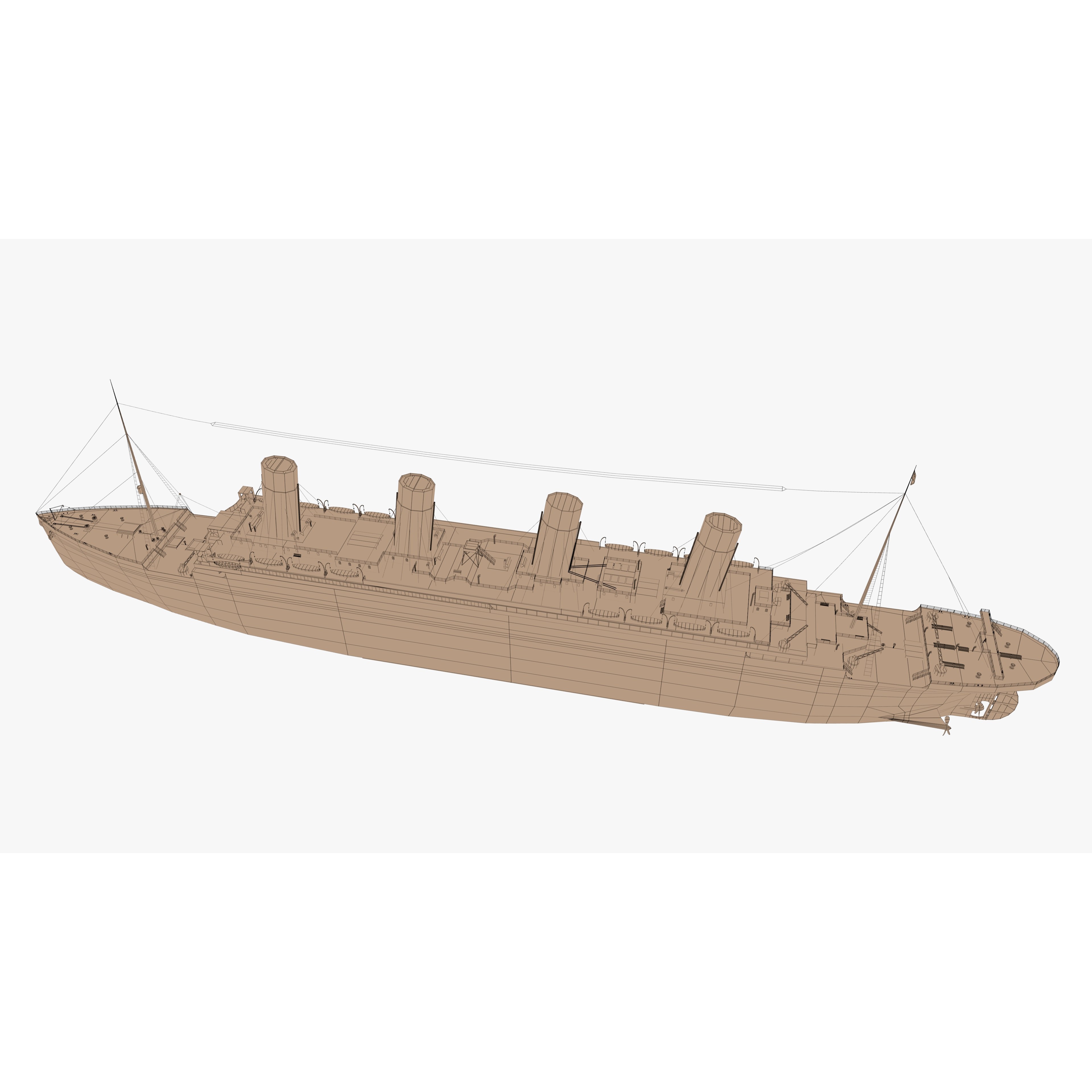 RMS Titanic - Low-Poly Game-Ready 3D Model - View 12