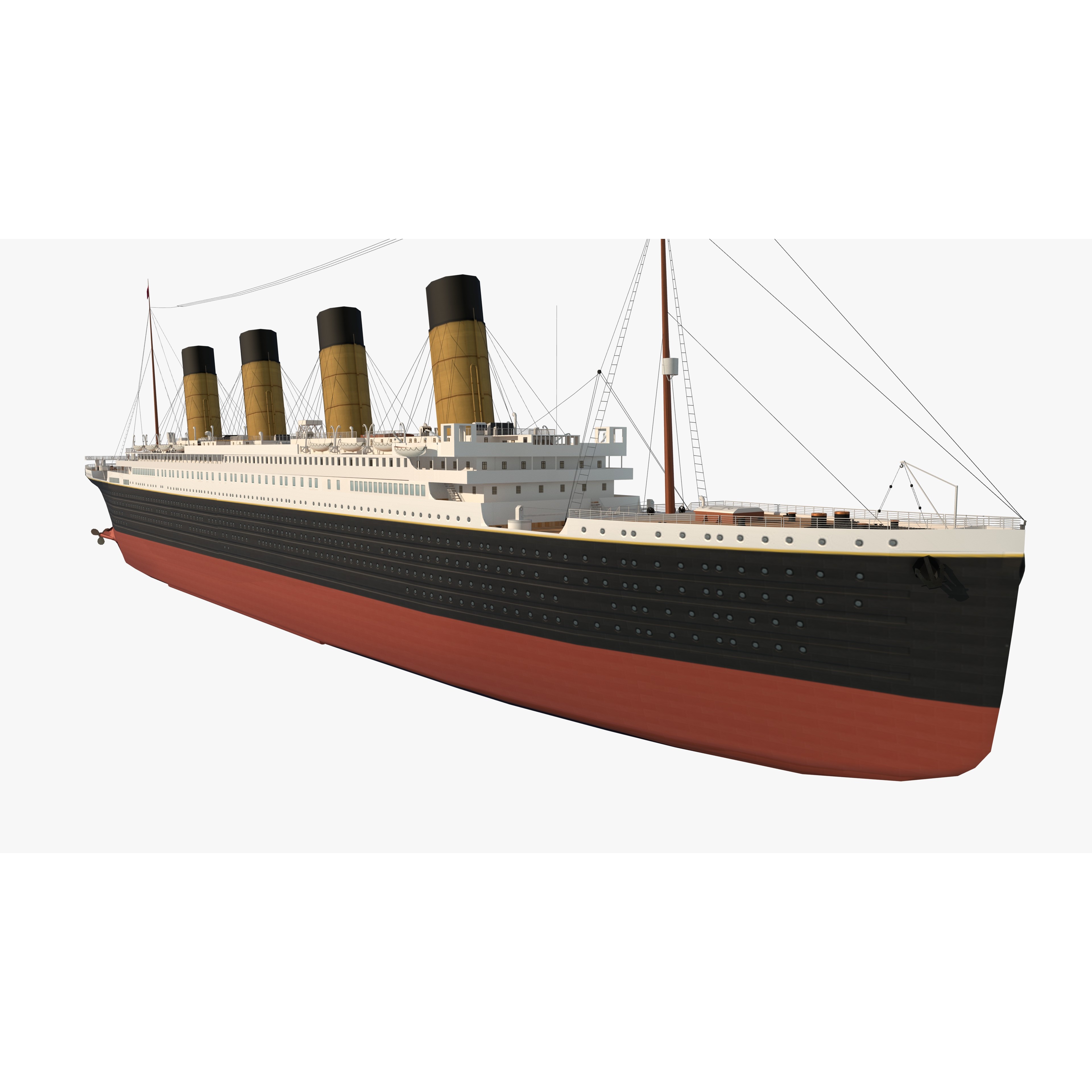 RMS Titanic - Low-Poly Game-Ready 3D Model - View 14