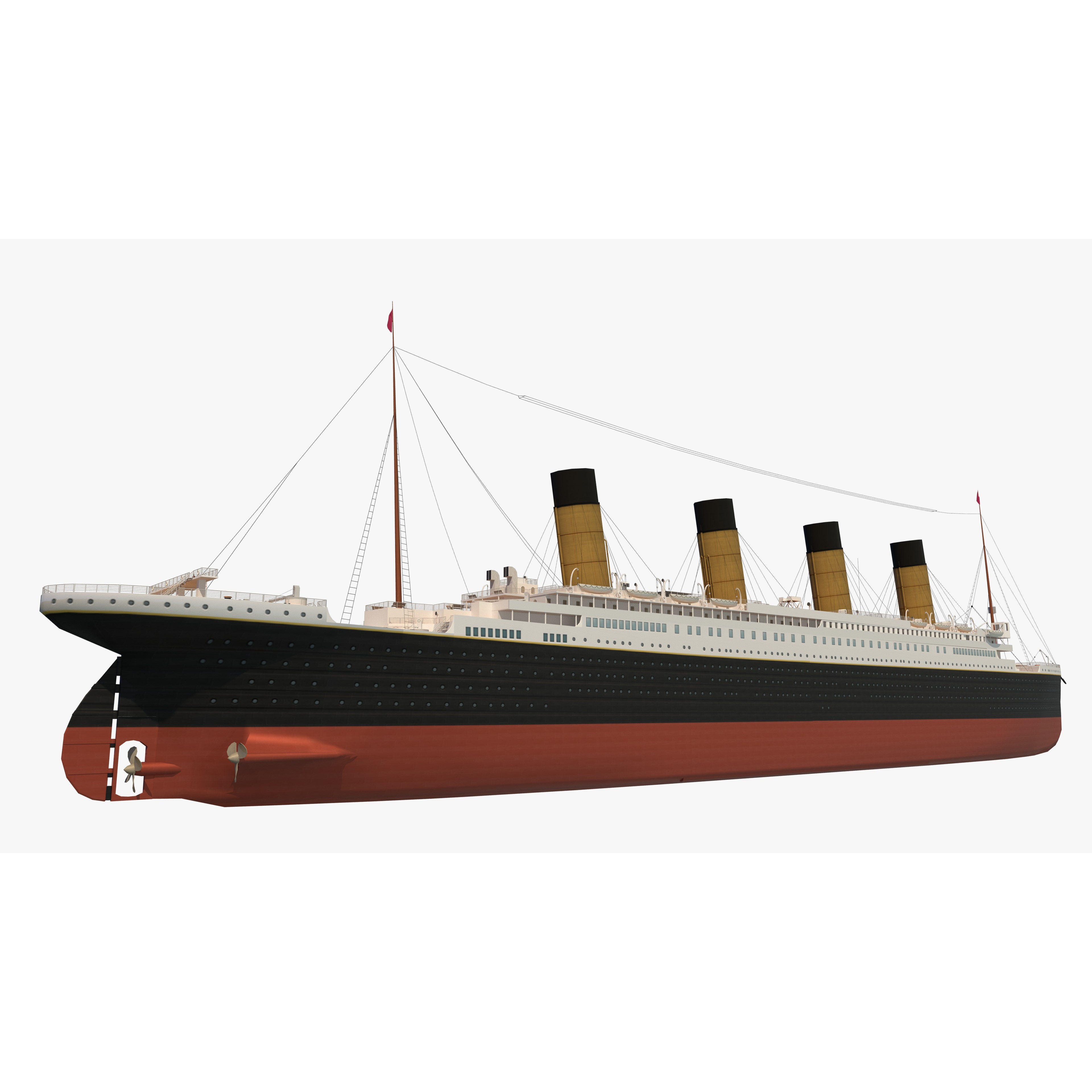 RMS Titanic - Low-Poly Game-Ready 3D Model - View 16